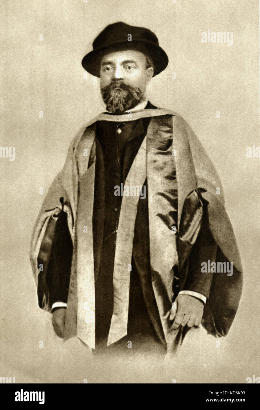Dvorak on the day he received an honorary doctor's degree from Cambridge University, June 16th 1891.  Czech composer (1841-1904). Stock Photo
