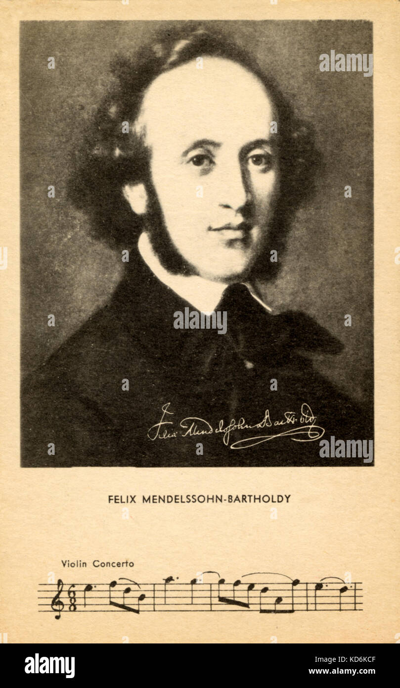Felix MendelssohnBartholdy. With line from violin concerto below