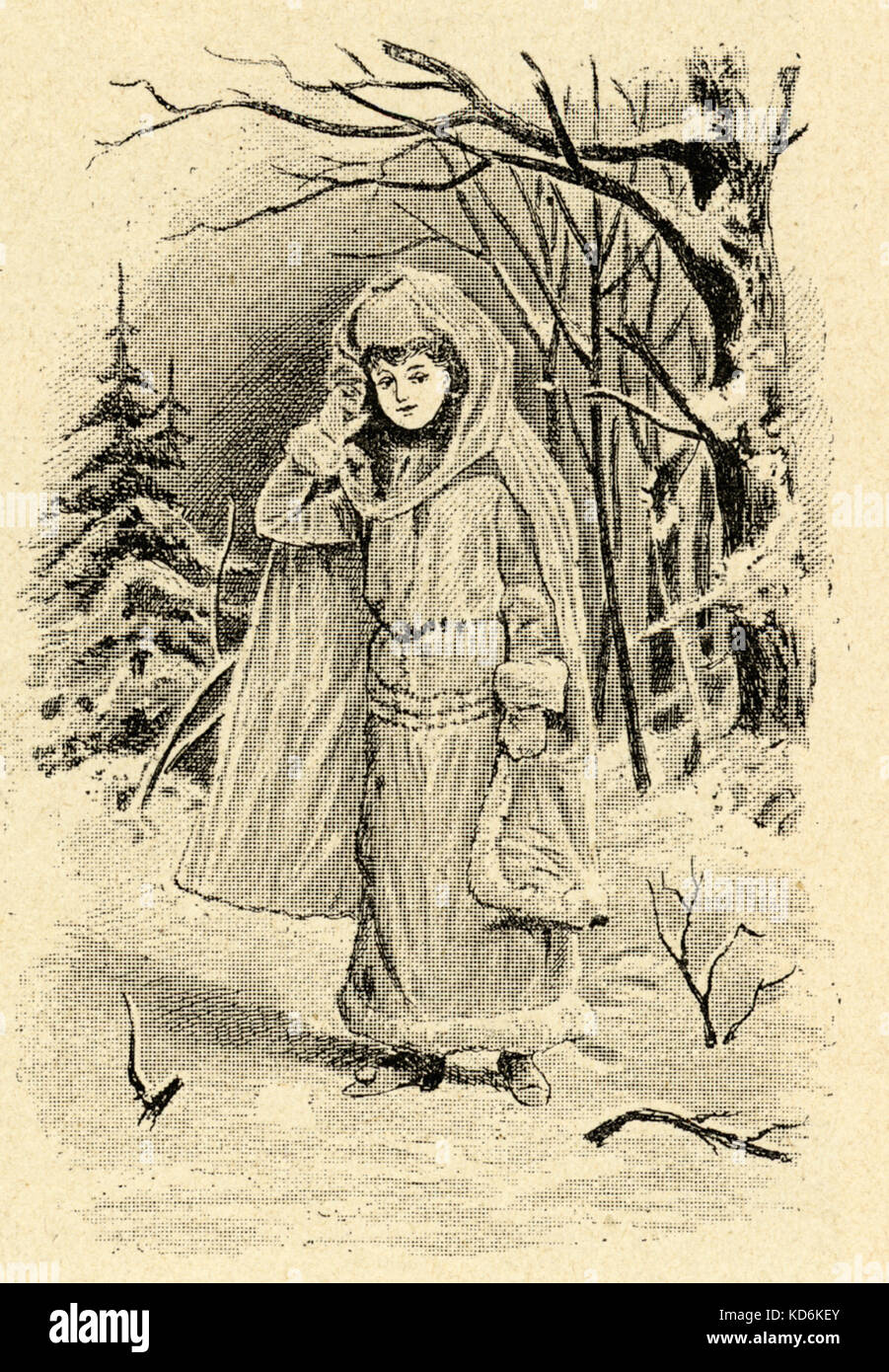 Illustration of La Snegurotchka the Snow Maiden. Russian composer