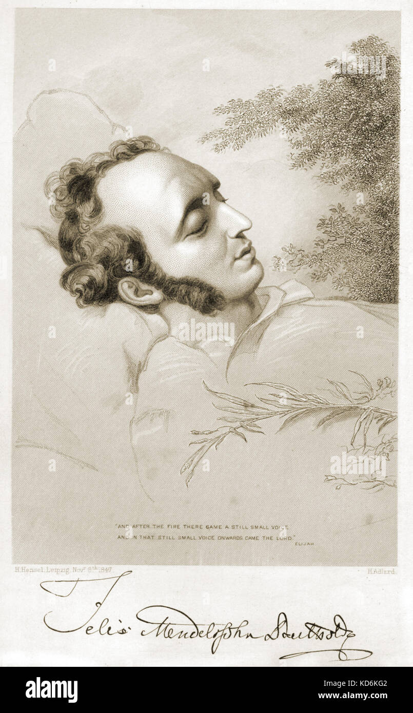 Felix Mendelssohn Bartholdy On His Deathbed Published Leipzig By H Hensell Dated 8th November 1847 German Composer 1809 1847 Stock Photo Alamy