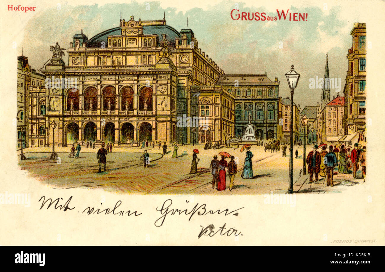 人形　GRUSS aus　Wien Grüße aus Wien Vintage Postcard Featuring Iconic Landmarks