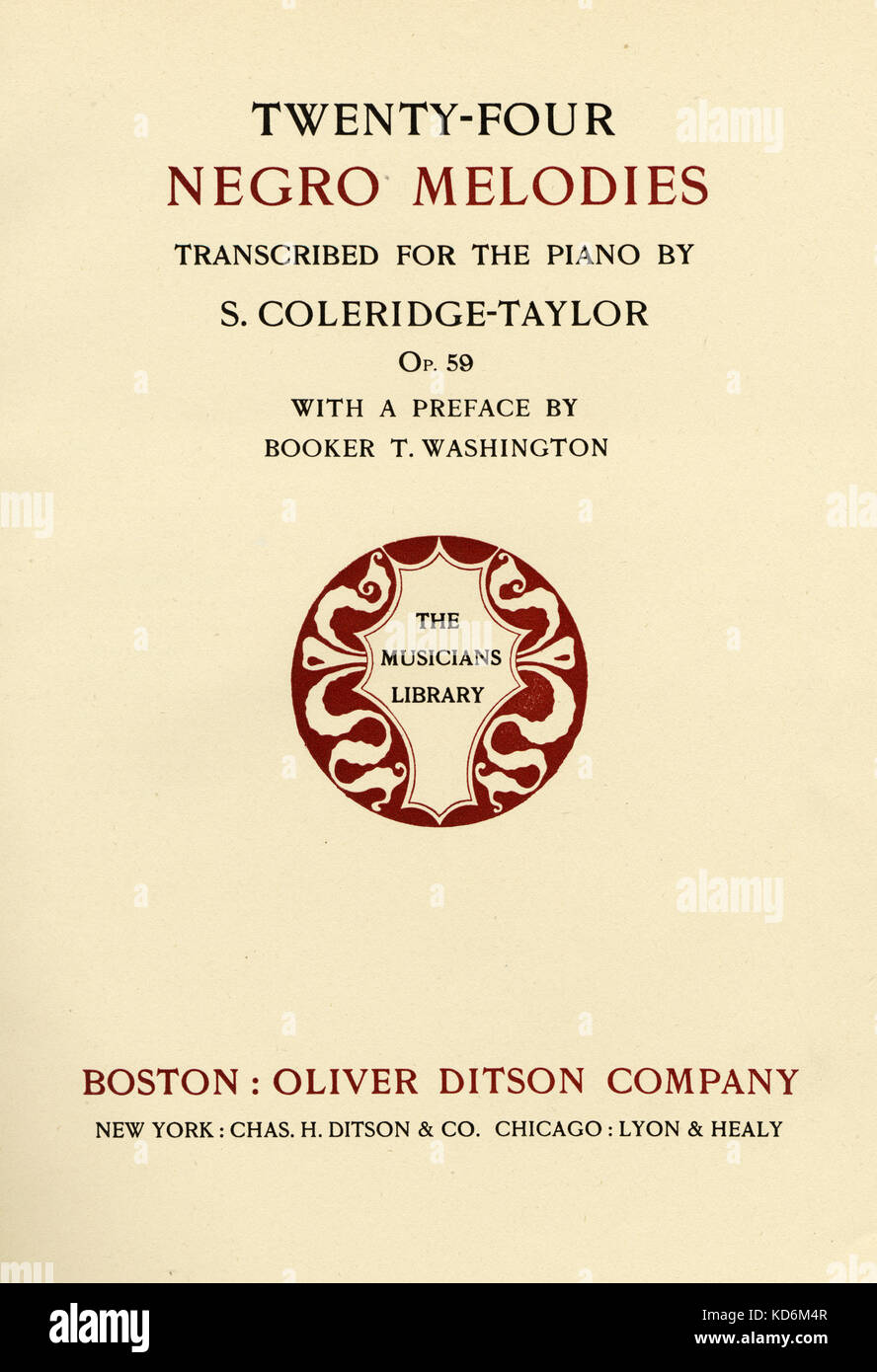 Samuel ColeridgeTaylor title page for TwentyFour Negro Melodies