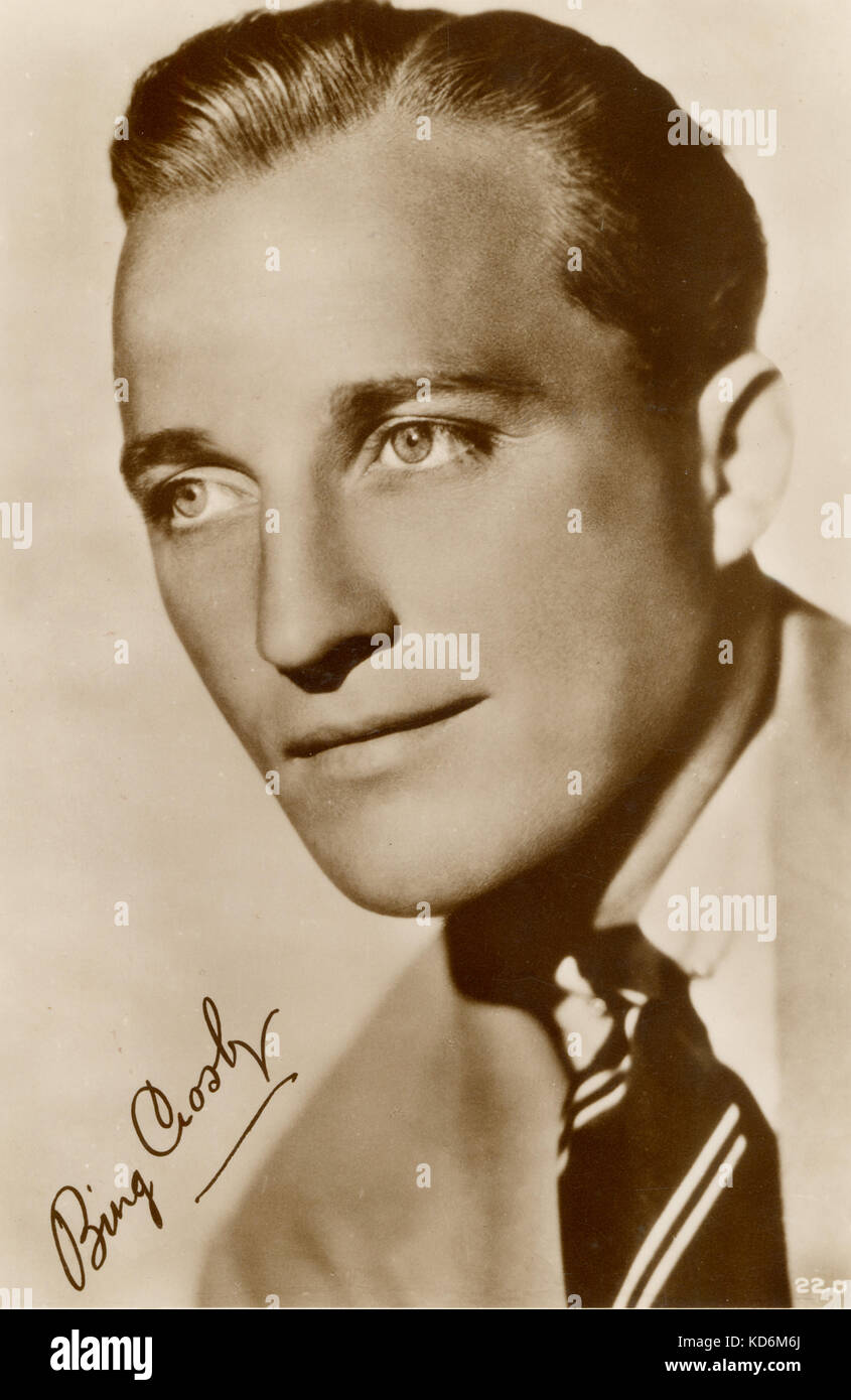 Bing Crosby, autographed portrait. American singer and actor 2 May 1903 - 14 October 1977. Stock Photo