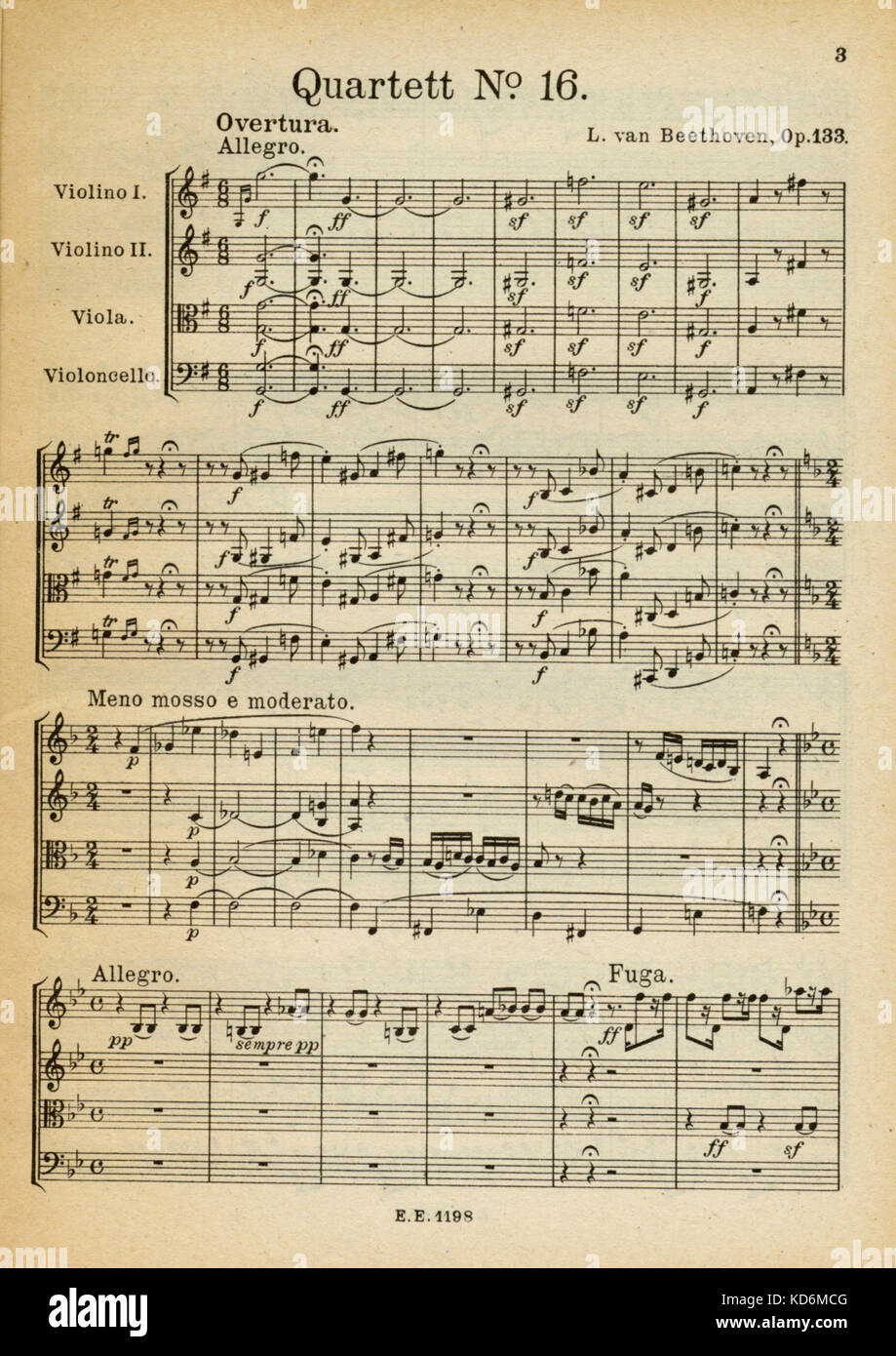 人気を誇る opening - Beethoven van Ludwig page String for score of 洋書