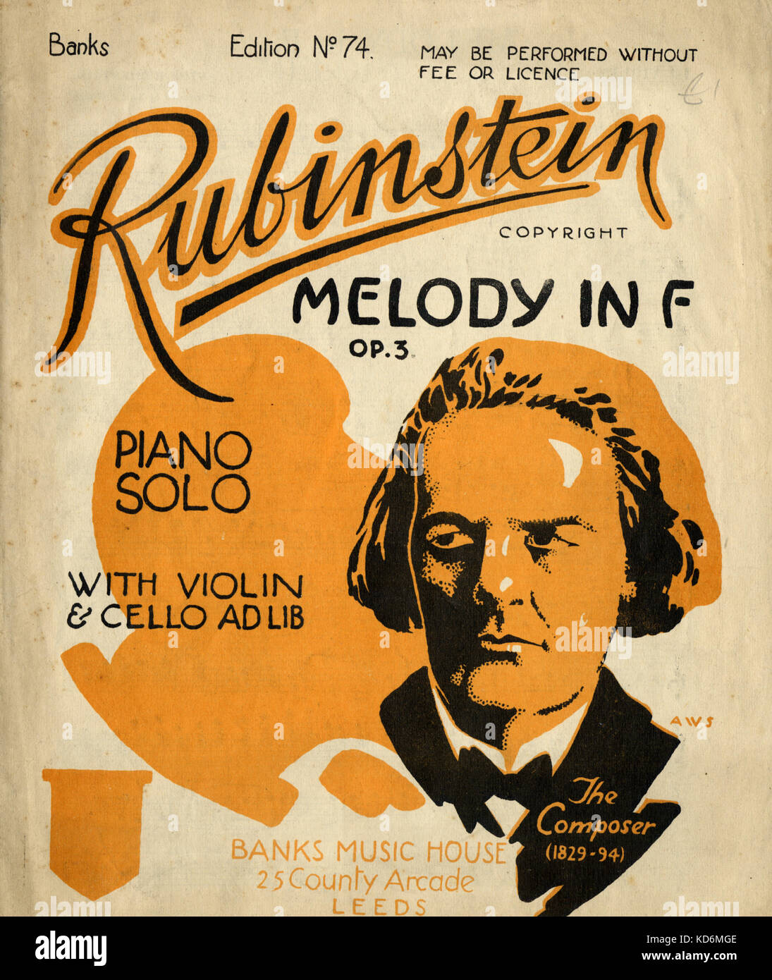 Download Anton Rubinstein 'Melody' Sheet Music, Chords & Lyrics