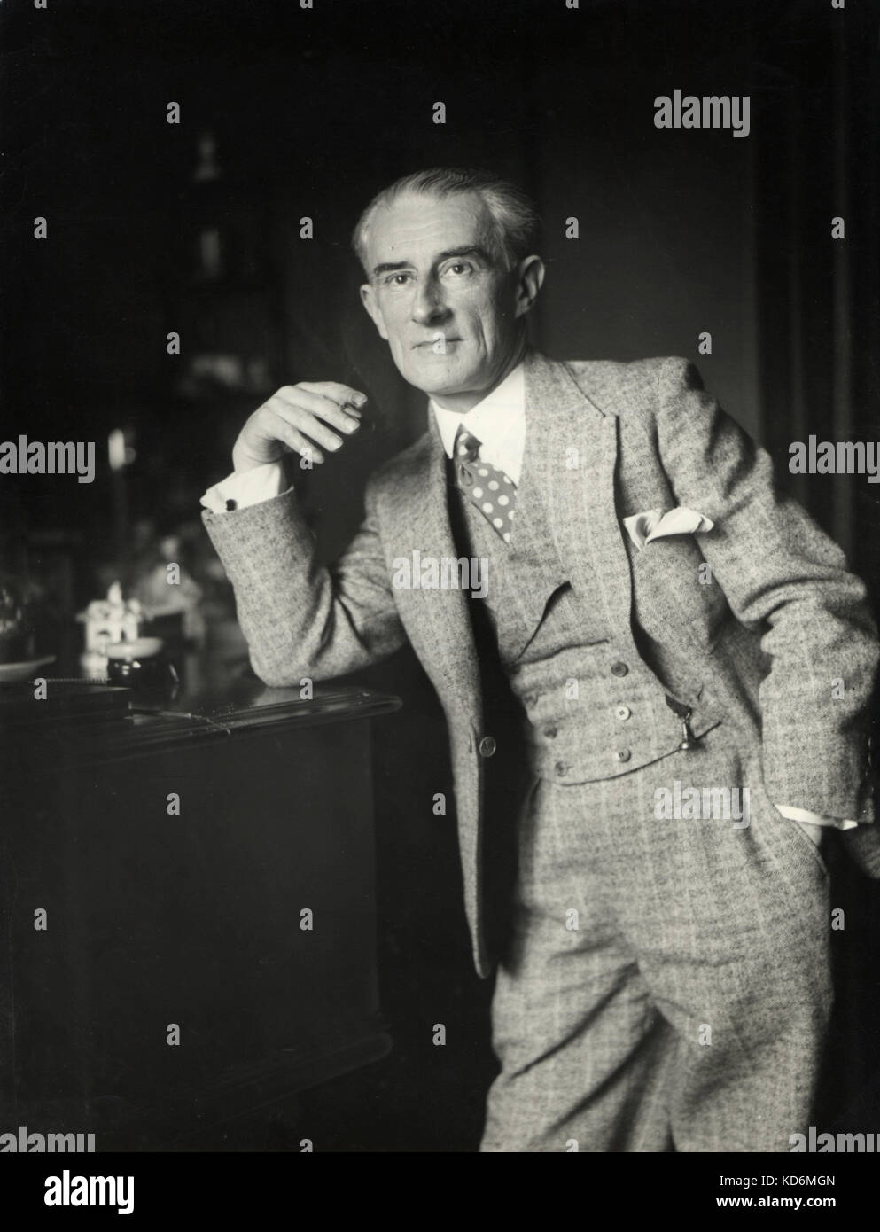 RAVEL, Maurice portrait with cigarette.  French composer 1875-1937. Stock Photo