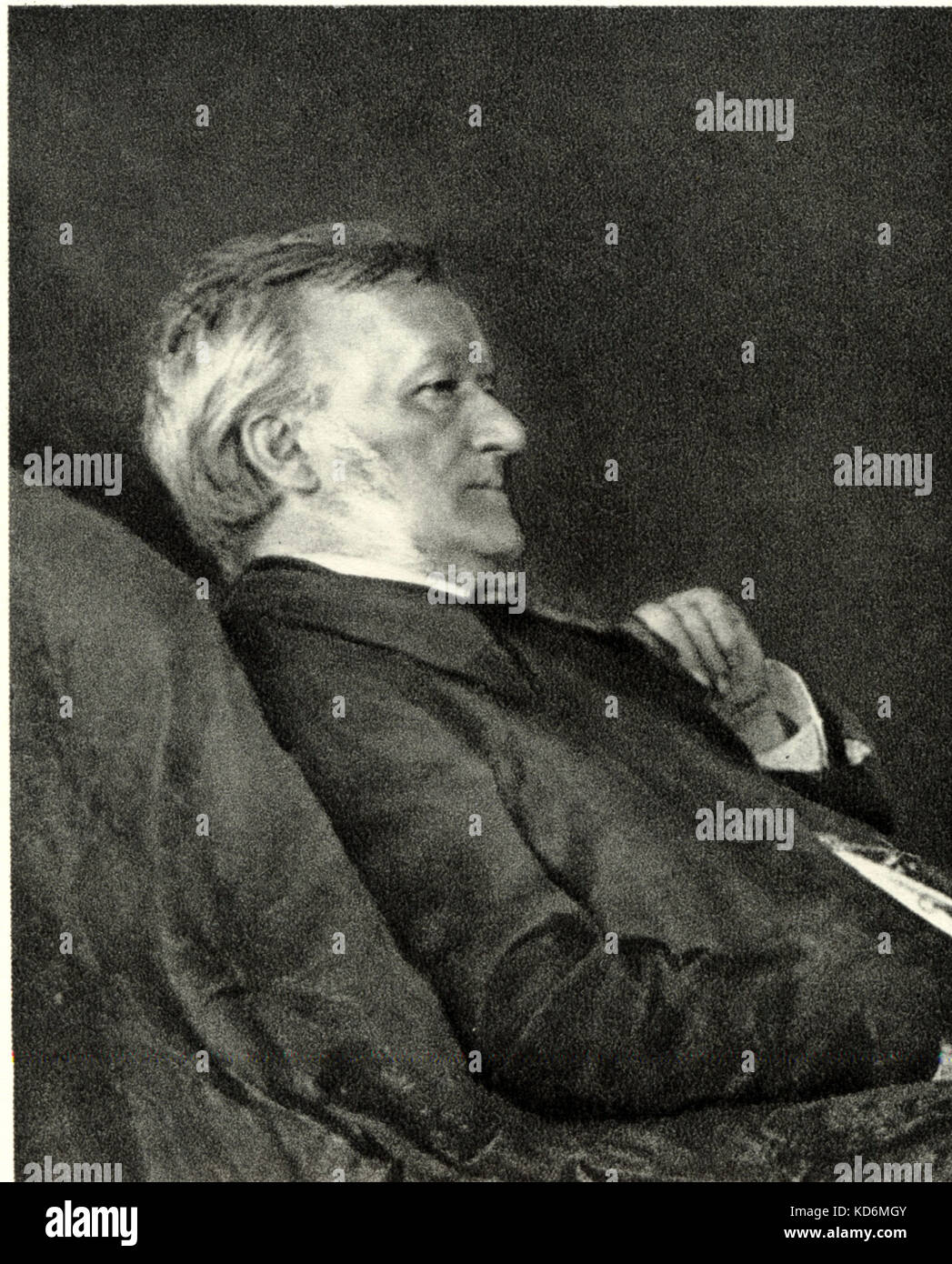 Richard Wagner portrait  last photograph 1883  by Adolf von Gross.  German composer & author, 22 May 1813 - 13 February 1883. Stock Photo