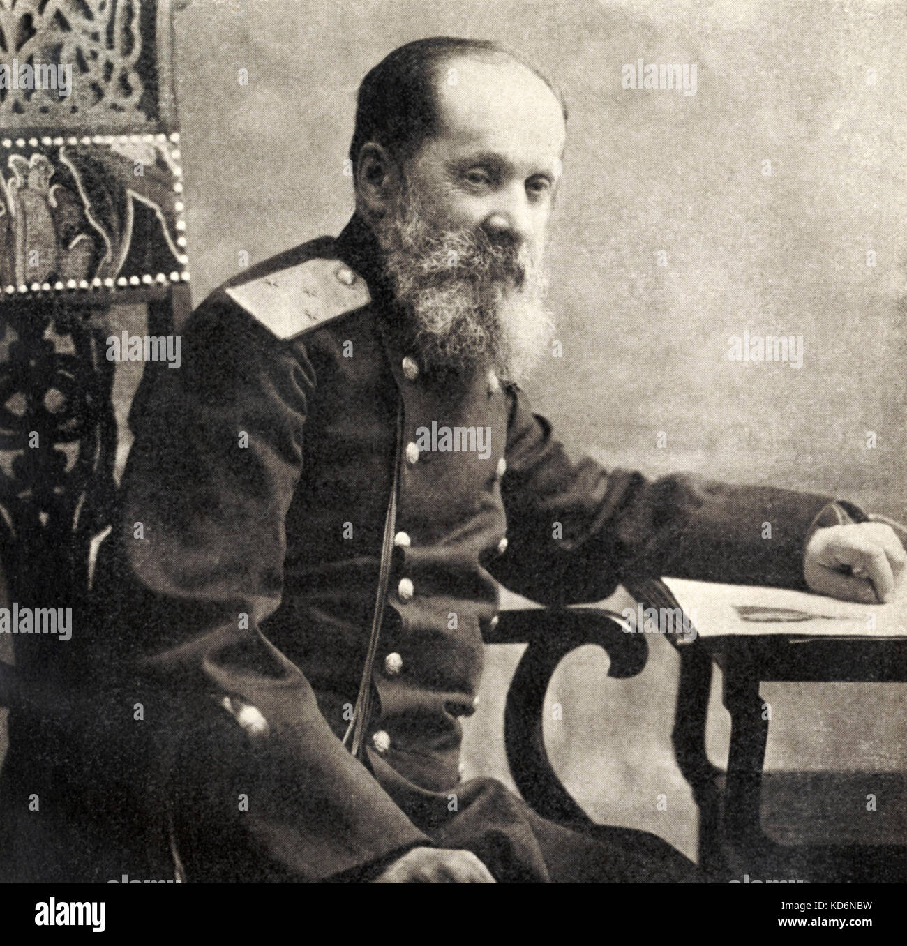 Cesar Antonovich Cui, portrait in uniform. Russian composer of French descent, 18 January 1835 - 26 March 1918. Stock Photo
