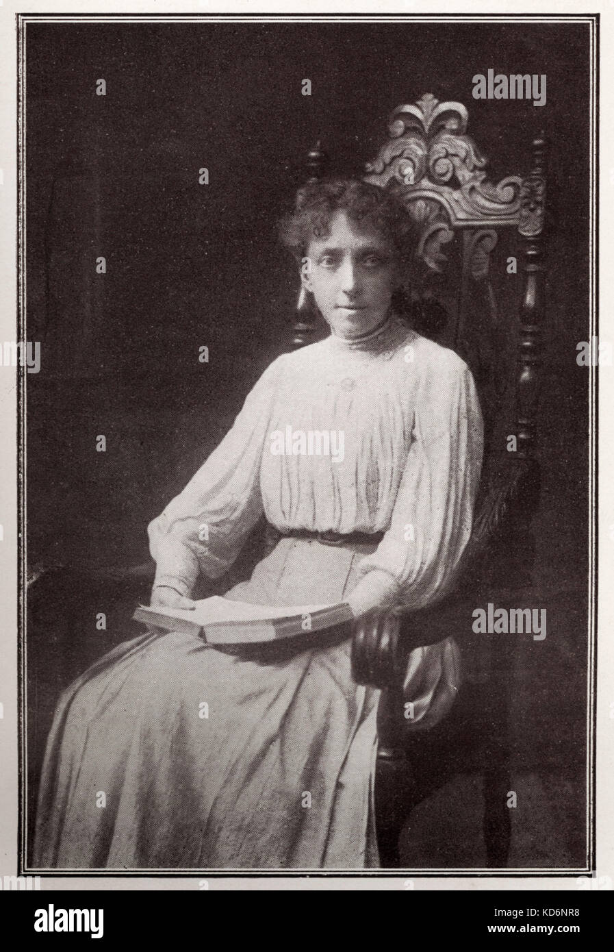 Mrs Richard D'Oyly Carte - portrait.  Wife of the founder of the D'Oyly Carte Company (aka 'Mr D'Oyly Carte's Opera Company'), created to perform Gilbert & Sullivan's comic operas. Stock Photo