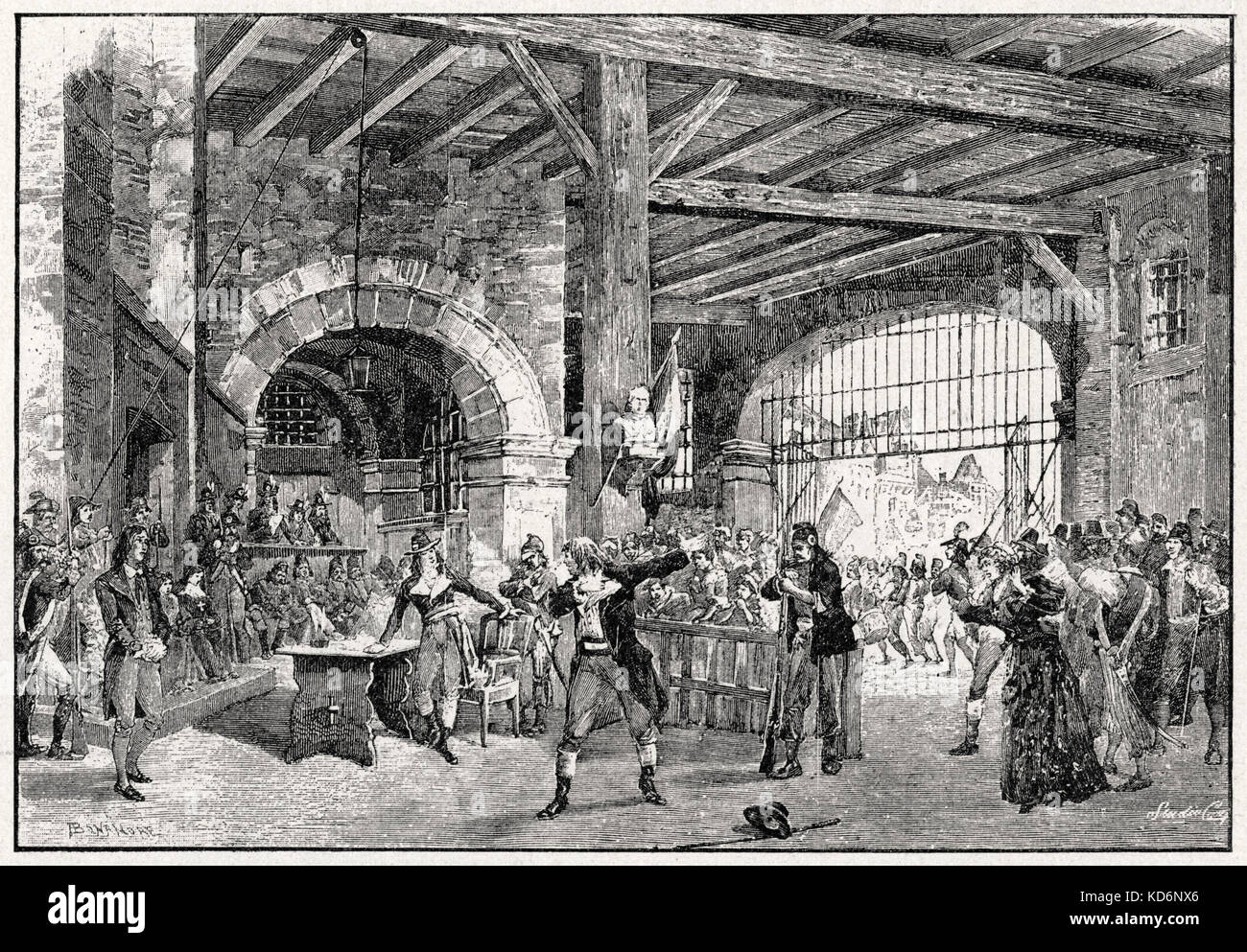 Andrea Chenier Act III opera by GIORDANO, Umberto -   Italian opera composer. Drawing by A. Bonamore28 August 1867- 12 November 1948 Stock Photo