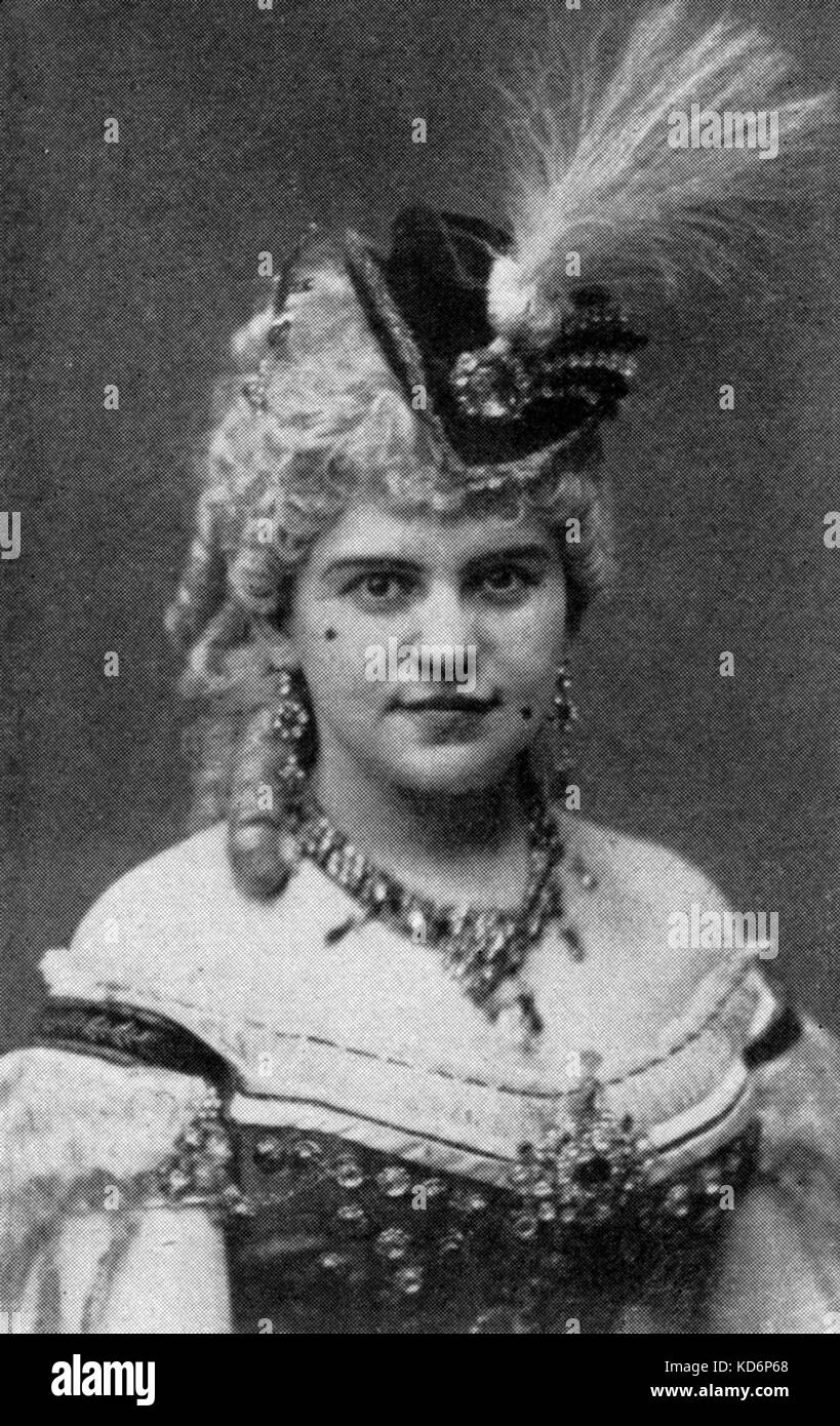 Josephine Gallmeyer  as Gabriele in La Vie Parisenne / Pariser Leben by Jacques Offenbach in 1868 premiere. JG - 1838 -1884 Stock Photo