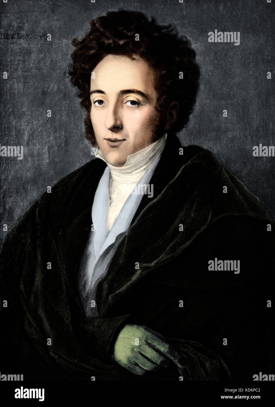 Felix Mendelssohn - portrait of German composer. 3 February 1809 - 4 November 1847. Stock Photo