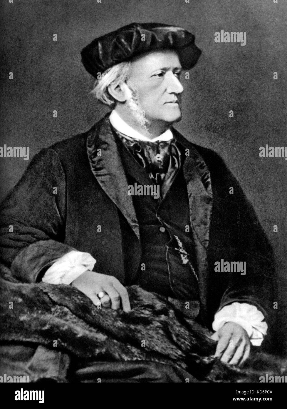 Richard Wagner - portrait of German composer and author. 22 May 1813 - 13 February 1883. Stock Photo