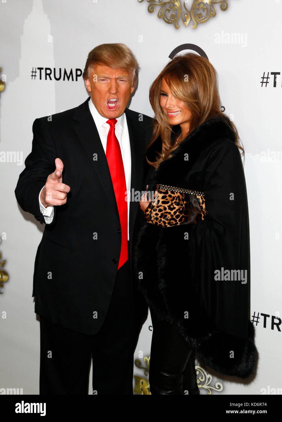 Donald Trump & Melania Trump pictured at the "Comedy Central Roast of  Donald Trump" at the