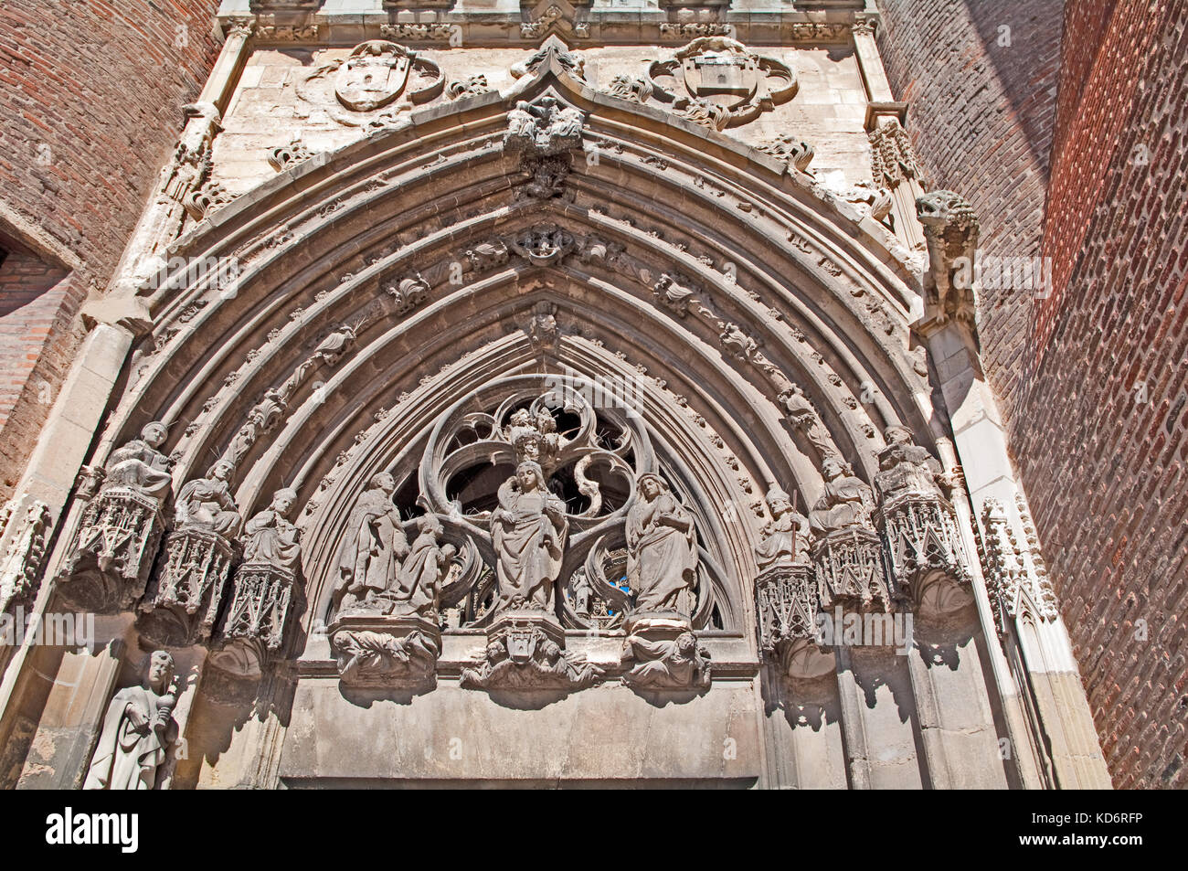 Cathedral of Sainte Cecile, Entrance, Arch Statue Pediment, Brick Built