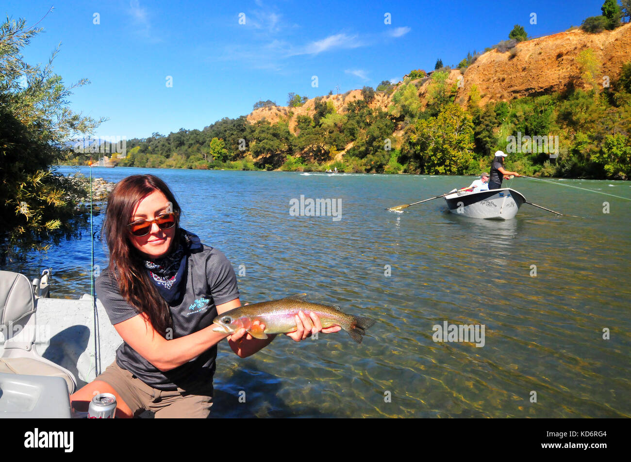 Drift boats are launched in Redding for a trout fishing float down the Lower Sacramento River