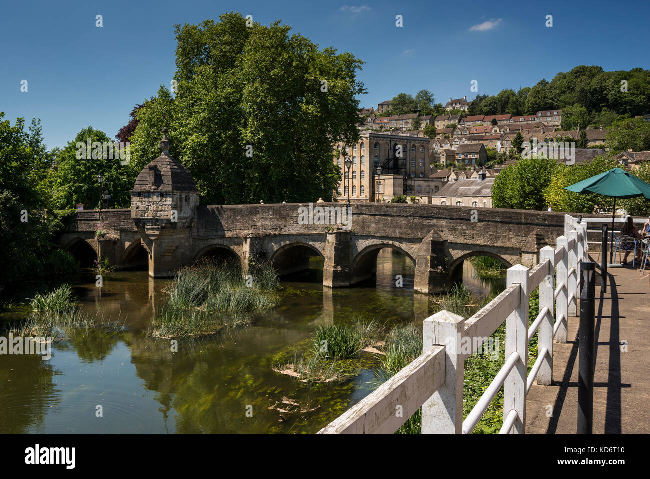The Town Bridge over the river Avon, Bradford on Avon, Wiltshire, UK Stock Photo
