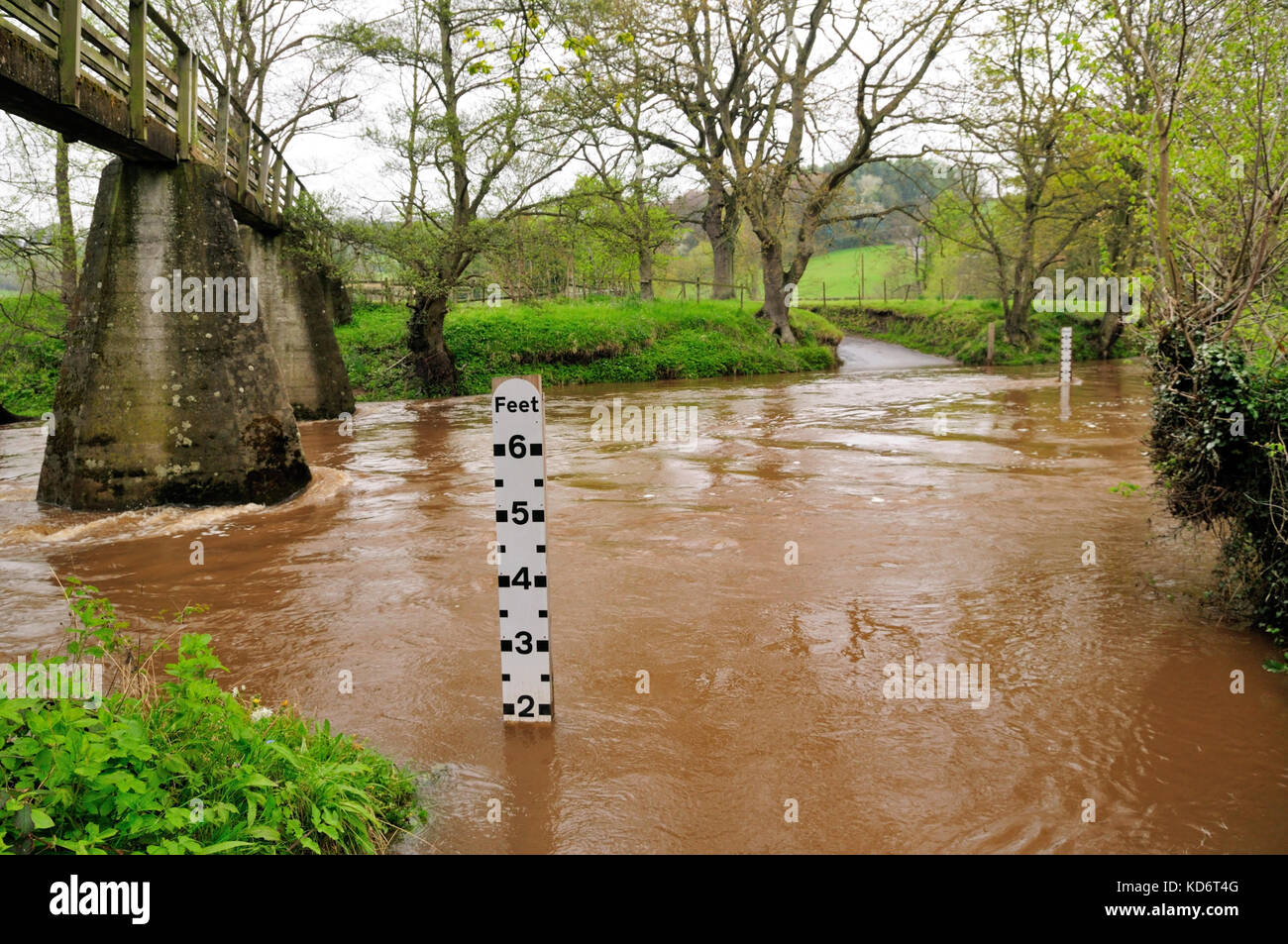 Deep ford across the river Esk at Grosmont Stock Photo Alamy