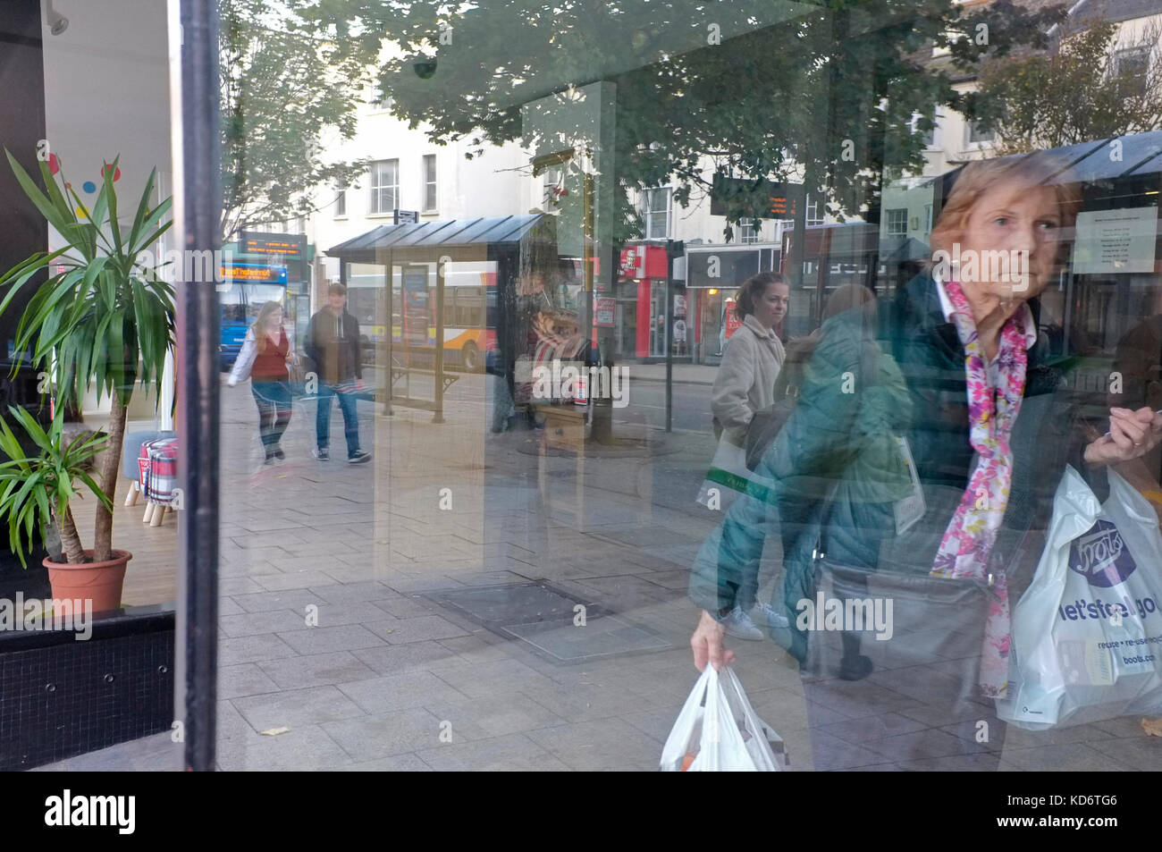 Shopper in Worthing, West Sussex Stock Photo