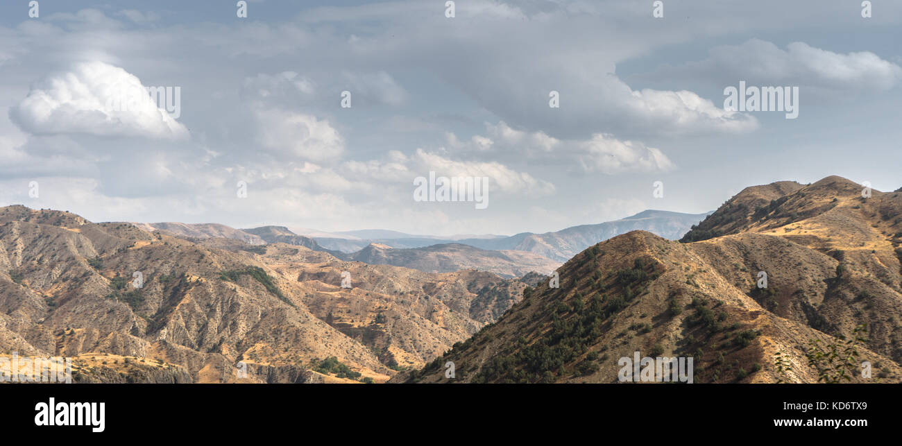 Mountain landscape and sky in Armenia wide screen horizontal Stock Photo