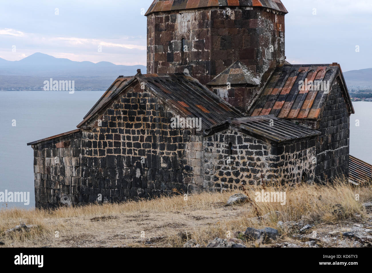Fragment of the monastery of Sevanavank in Armenia horizontal Stock Photo