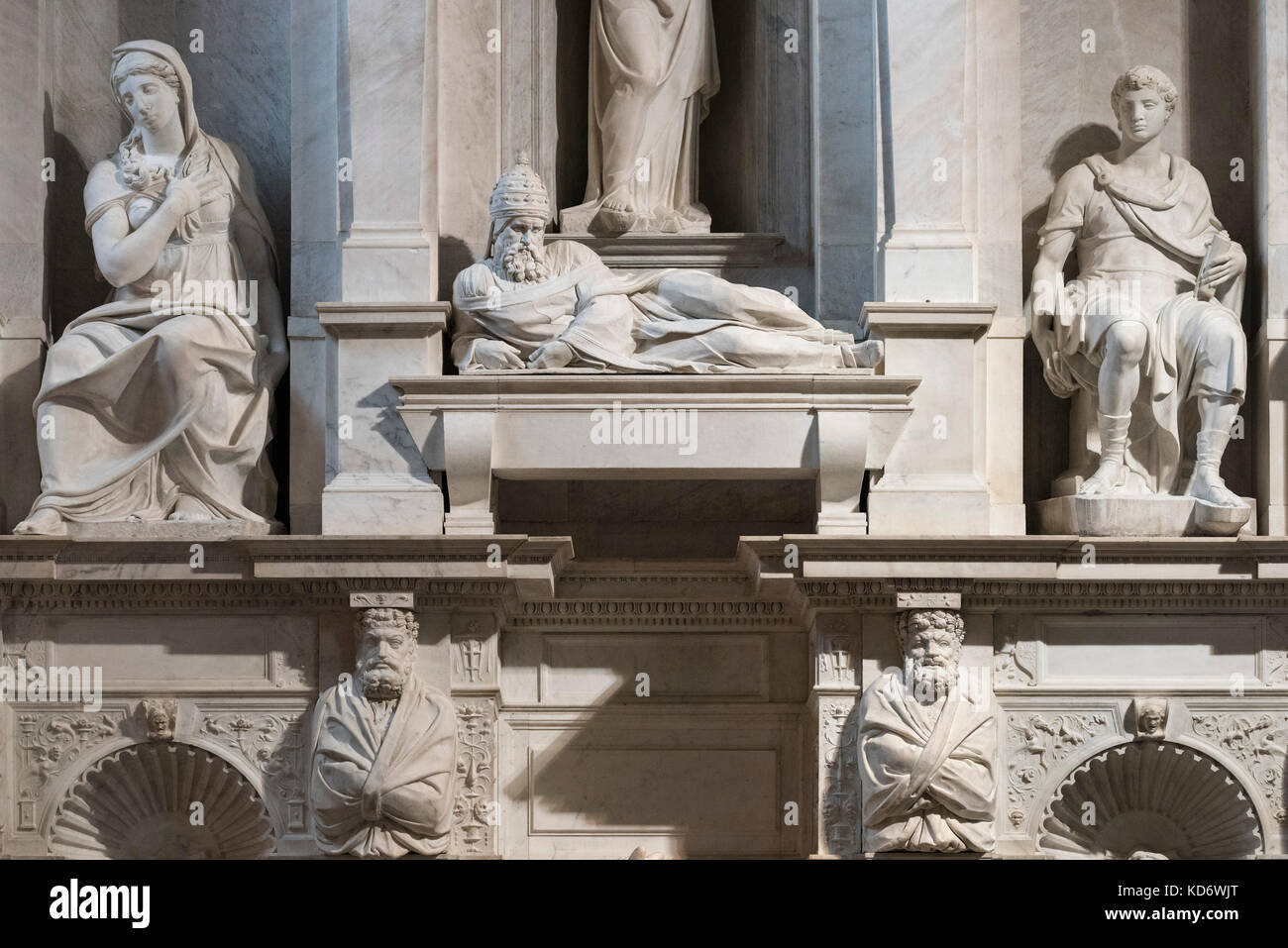 Rome. Italy. Tomb of Pope Julius II, by Michelangelo Buonarroti (1475-1564), Basilica di San Pietro in Vincoli. (St Peter in Chains) Stock Photo