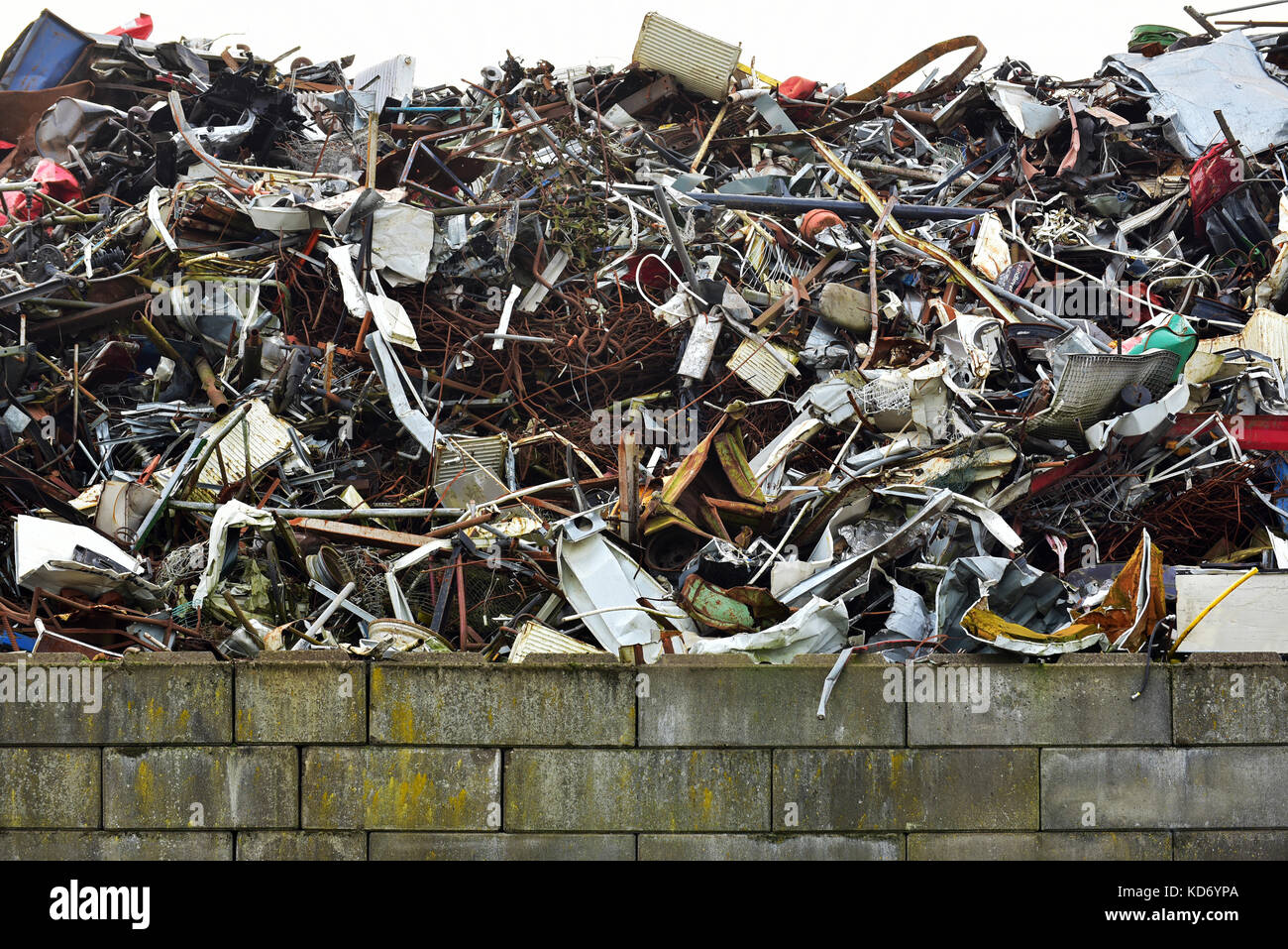 heap of scrap metal for recycling Stock Photo