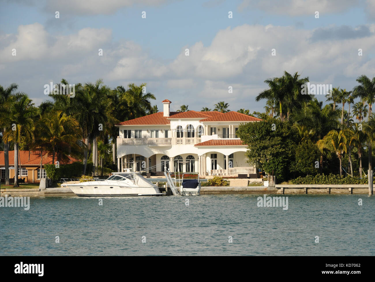 Expensive waterfront real estate in Miami beach, Florida Stock Photo