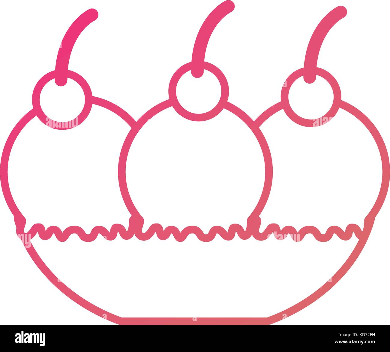 ice cream glassware with three balls and berry Stock Vector Image & Art ...