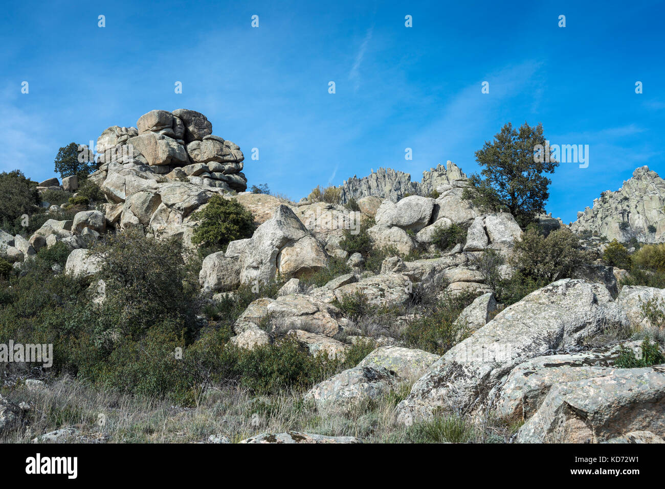 Views of La Cabrera Range, in Guadarrama Mountains, Madrid, Spain Stock Photo