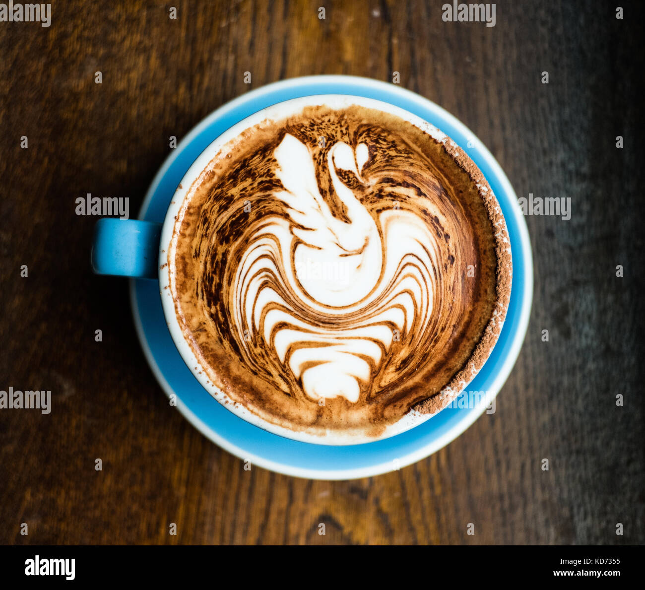 Cappuccino with inverted swan Stock Photo - Alamy