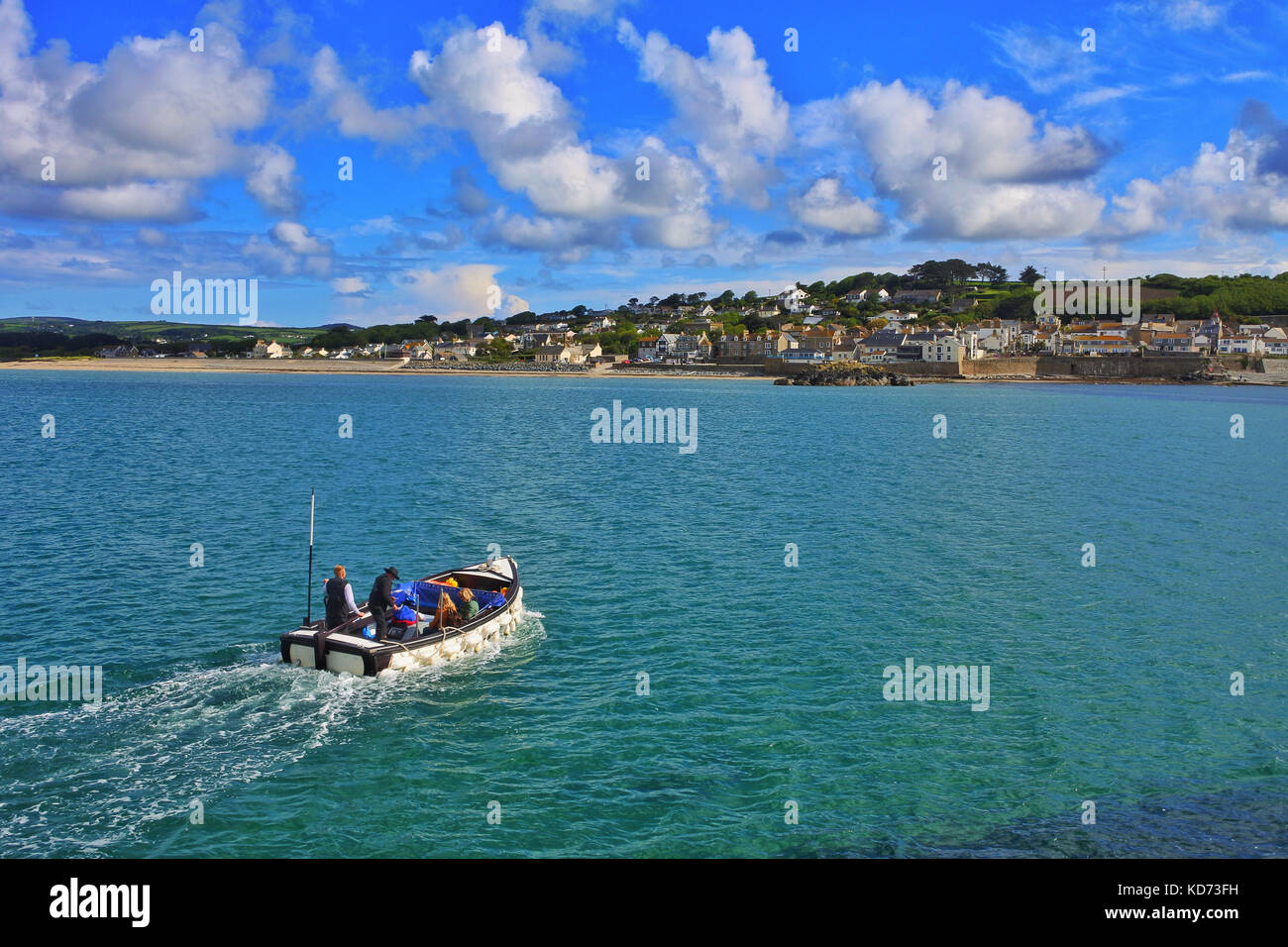 A ferry operating between St. Michael's Mount and Marazion, Cornwall