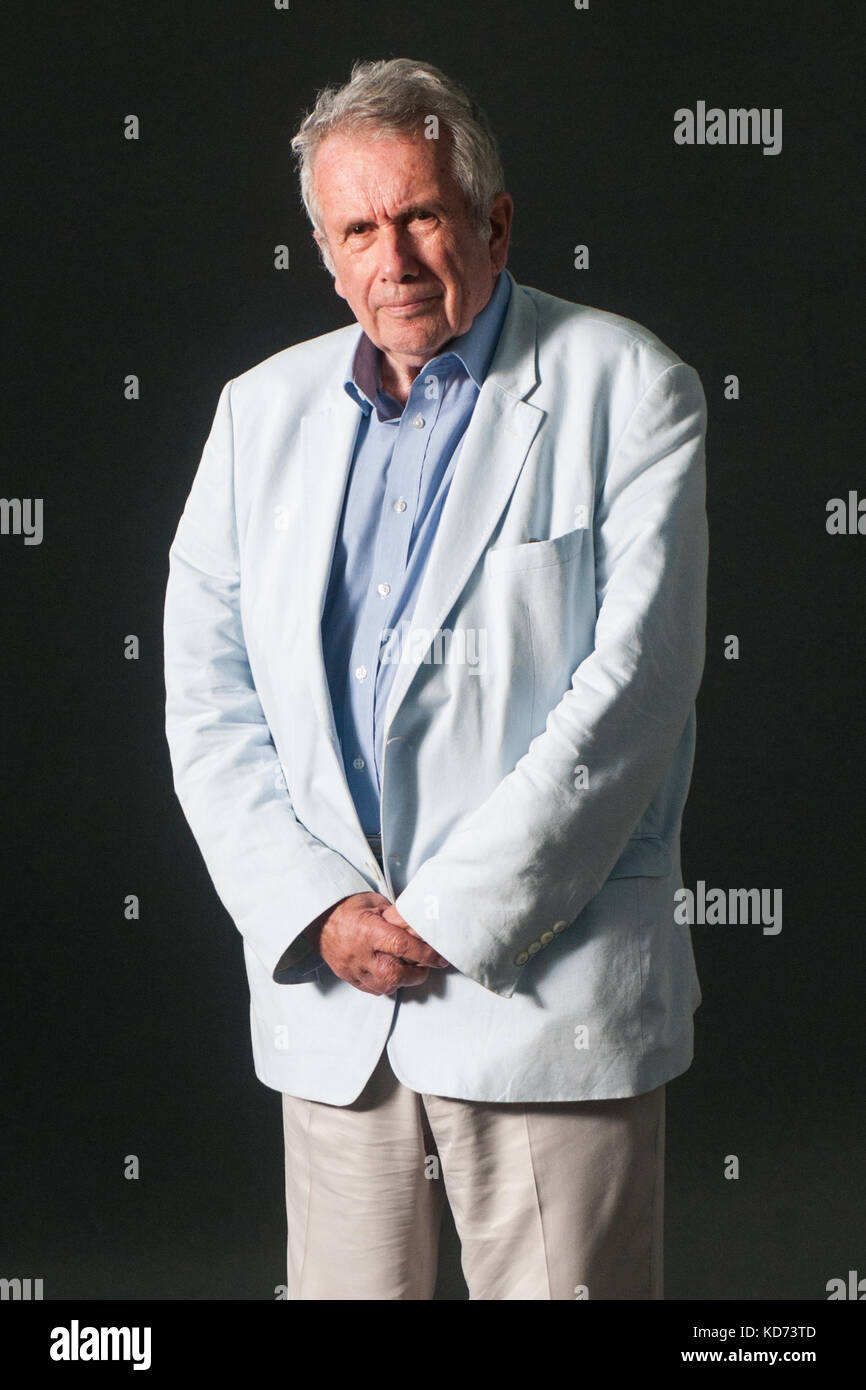 British UNICEF Ambassador, a former broadcast war reporter and former independent politician Martin Bell attends a photocall during the Edinburgh Inte Stock Photo