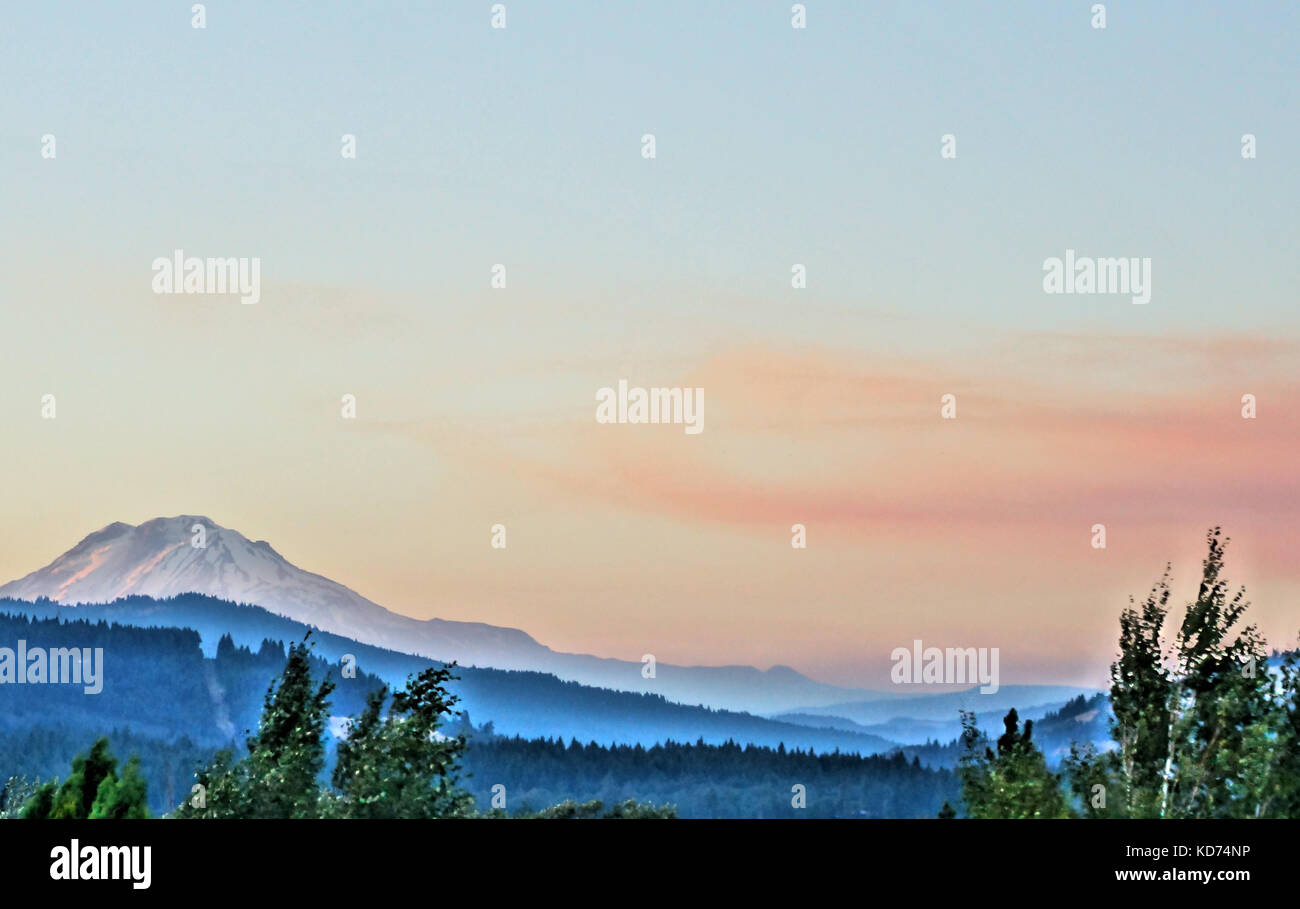 Photo painting of Mount Adams, Washington Stock Photo - Alamy
