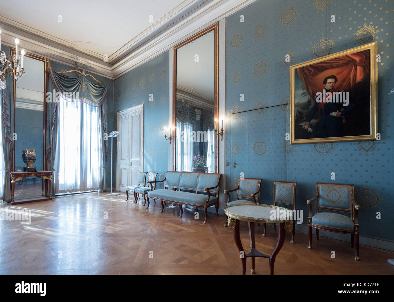 The Queen's audience room, the Nymphenburg Palace (Schloss Nymphenburg), Munich, Bavaria, Germany Stock Photo