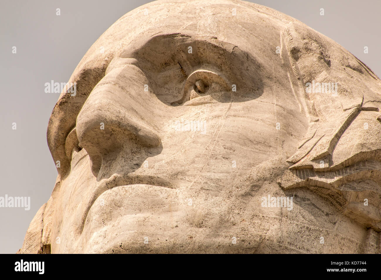 BLACK HILLS, SOUTH DAKOTA/USA - August 25, 2014: A close-up of George Washington on the Mount Rushmore National Monument. Stock Photo
