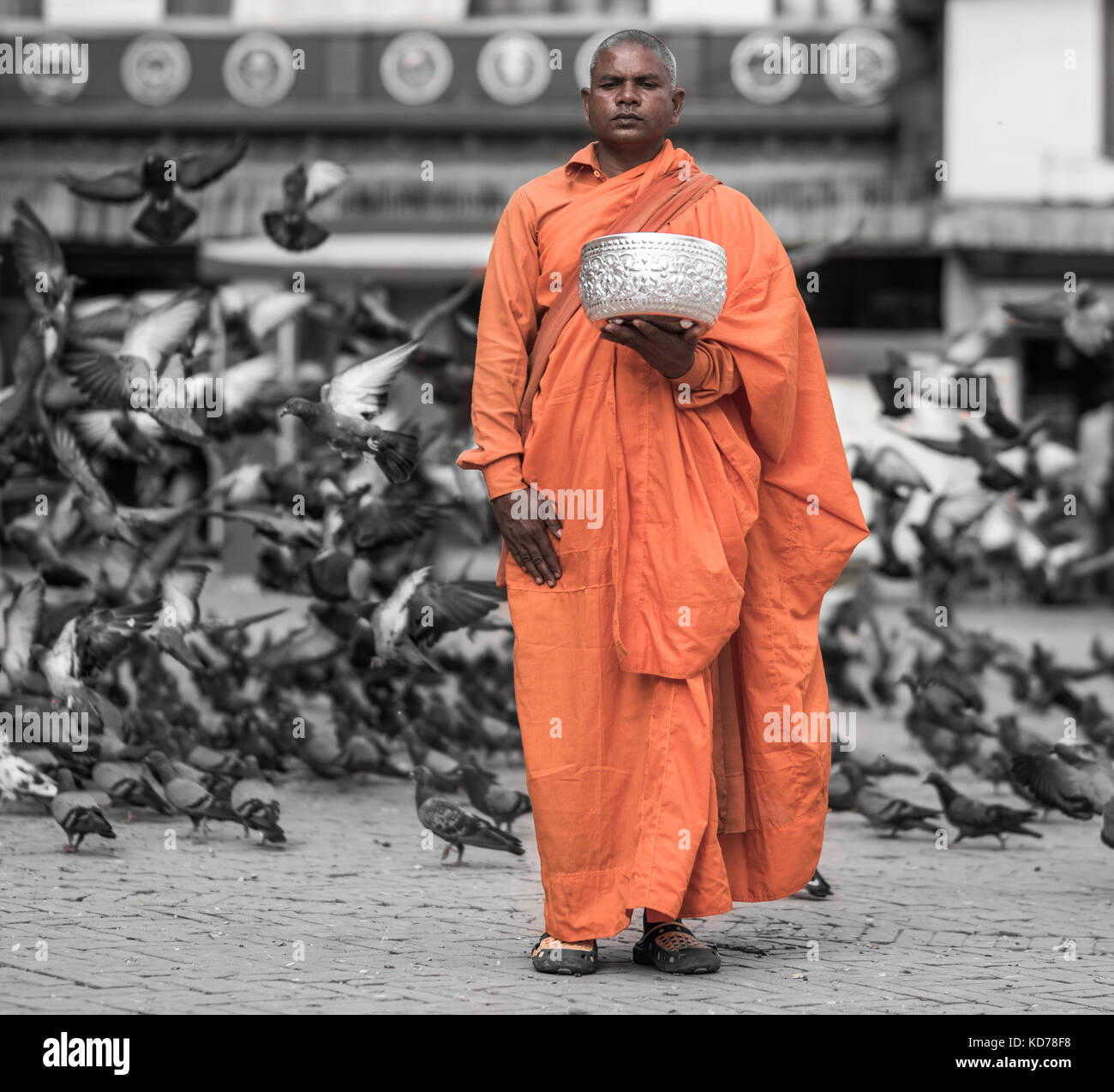 Monk. Boudhanath, kathmandu, Nepal Stock Photo