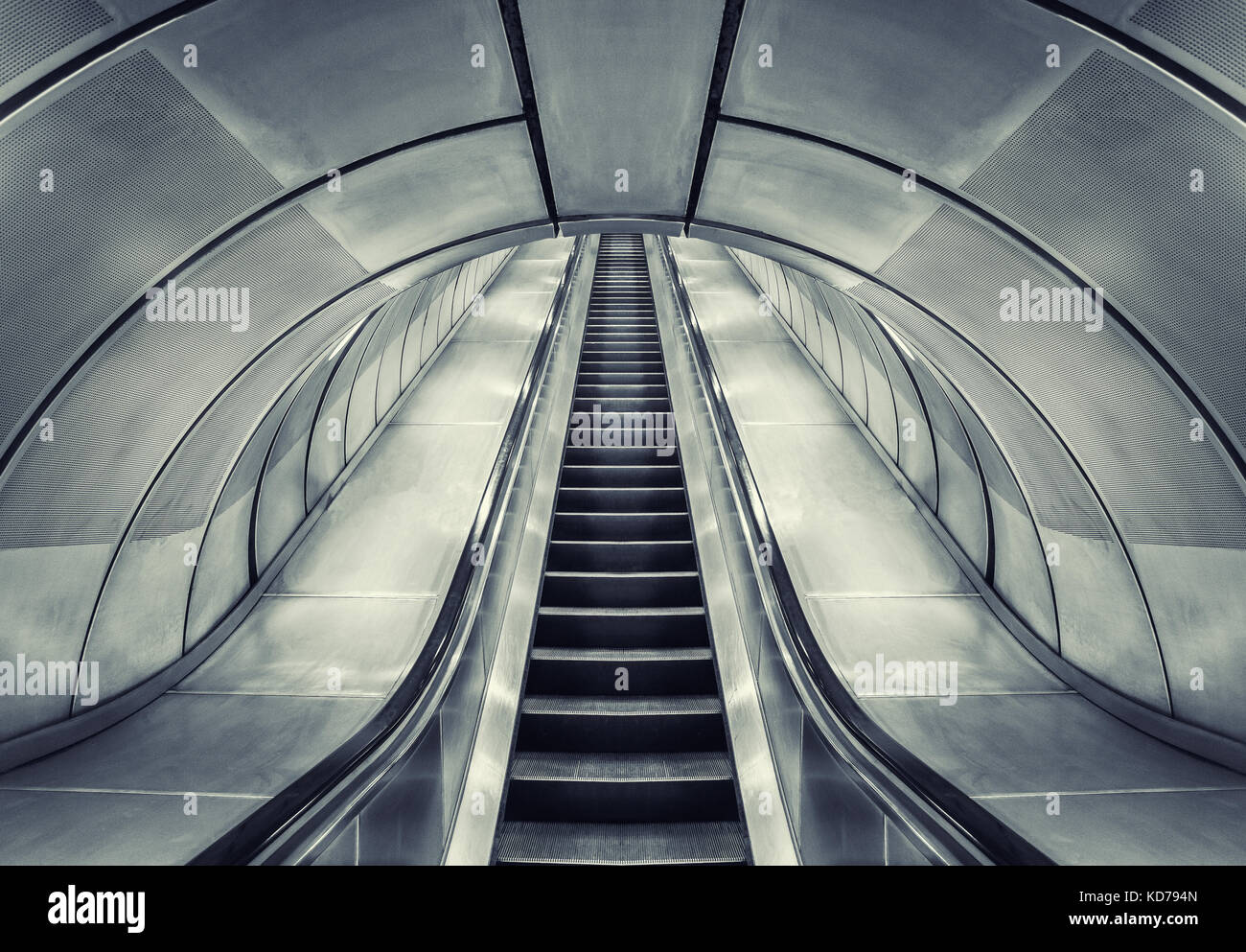 Escalators on London's Underground stations formed with stainless steel