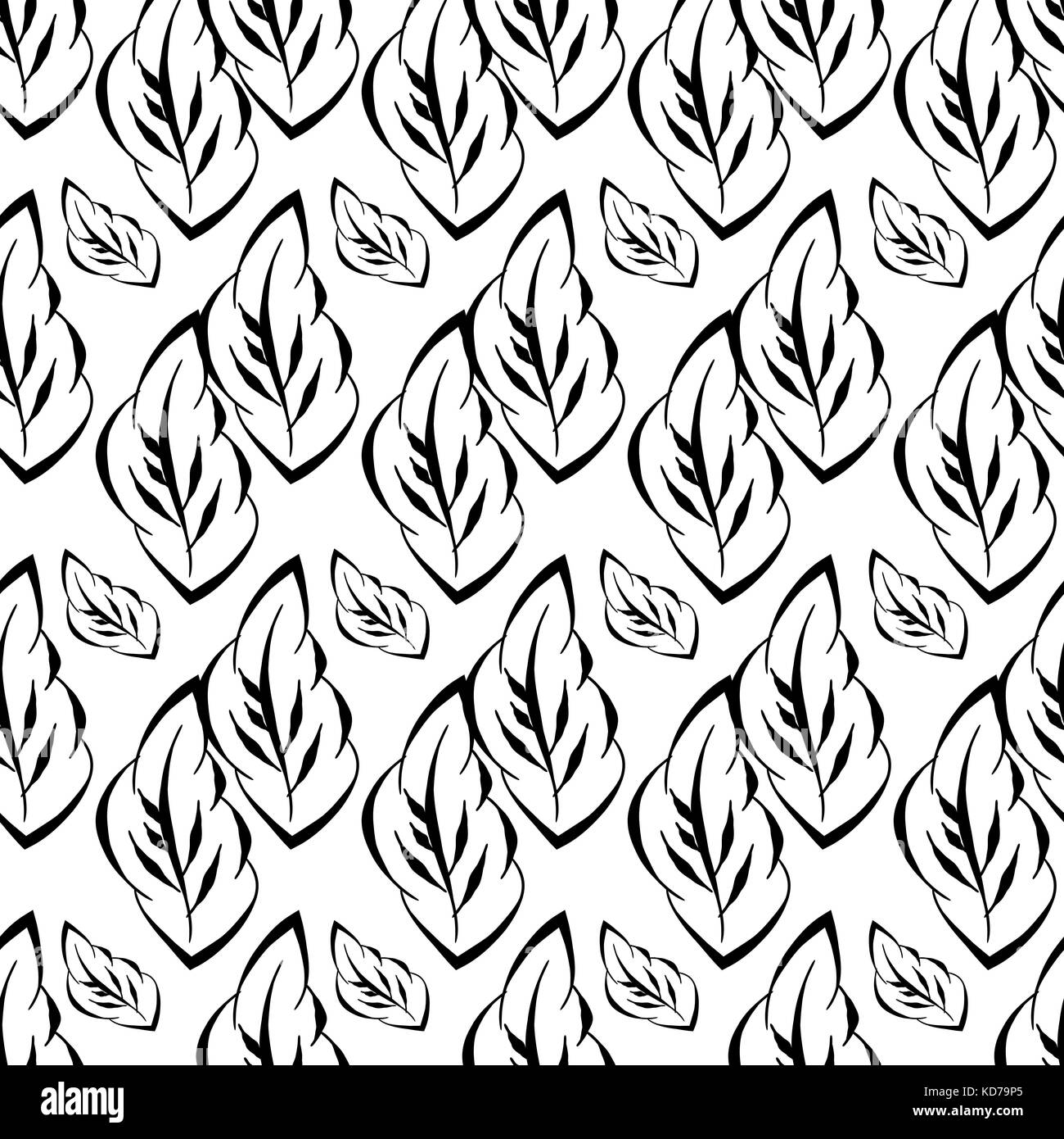Monochrome foliage seamless printable pattern Stock Vector Image &amp; Art ...