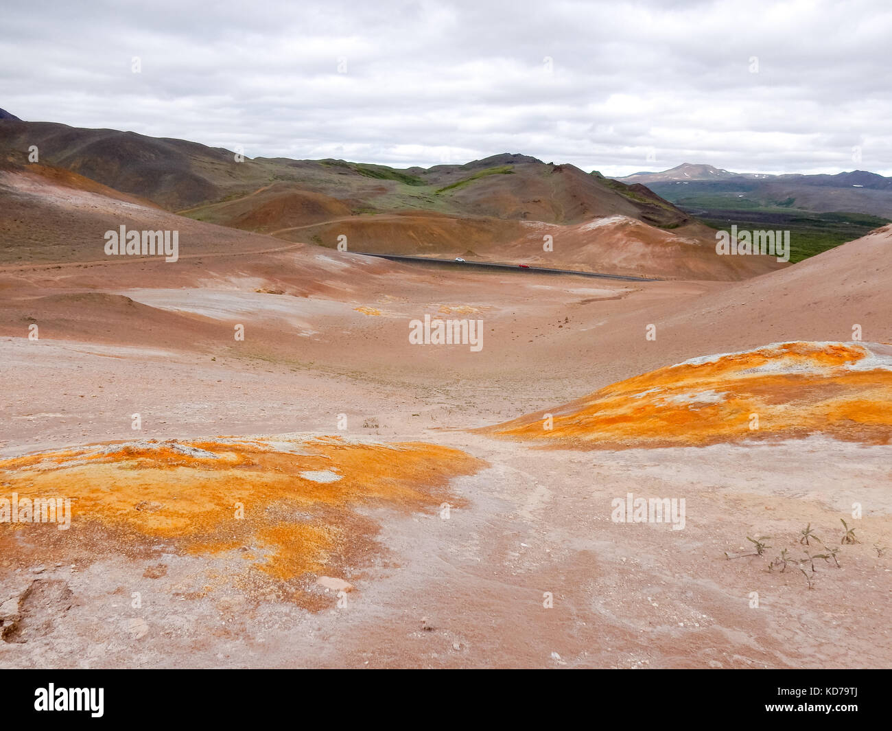 geothermical scenery at Namafjall at Myvatn in Iceland Stock Photo