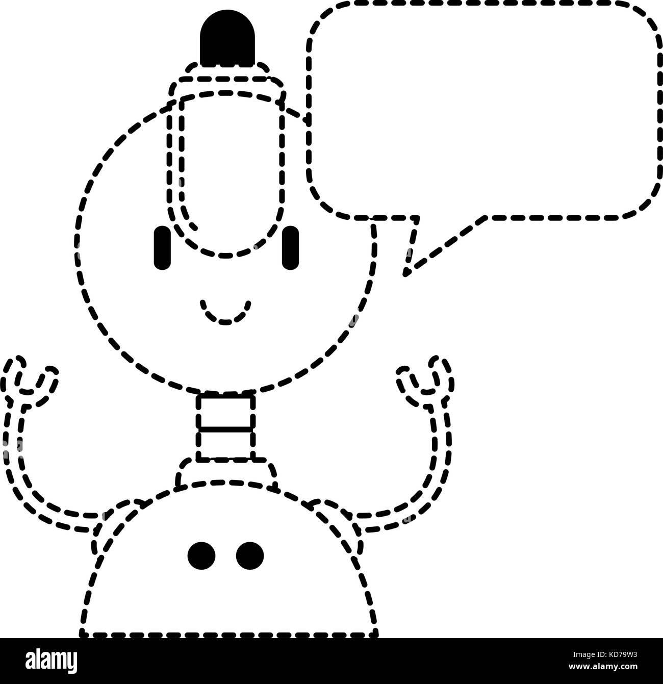 electronic robot with speech bubble character vector illustration ...