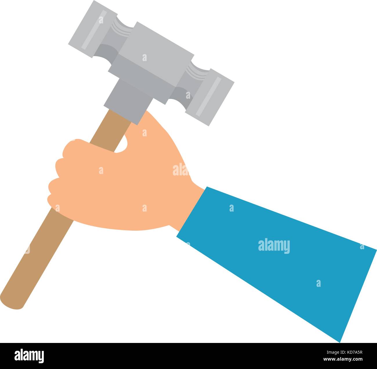 hand with hammer tool isolated icon vector illustration design Stock ...
