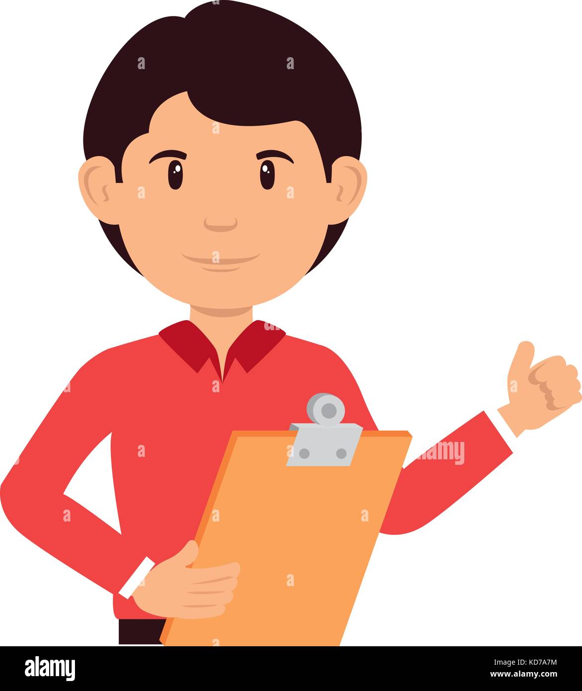 delivery worker with clipboard avatar character vector illustration ...