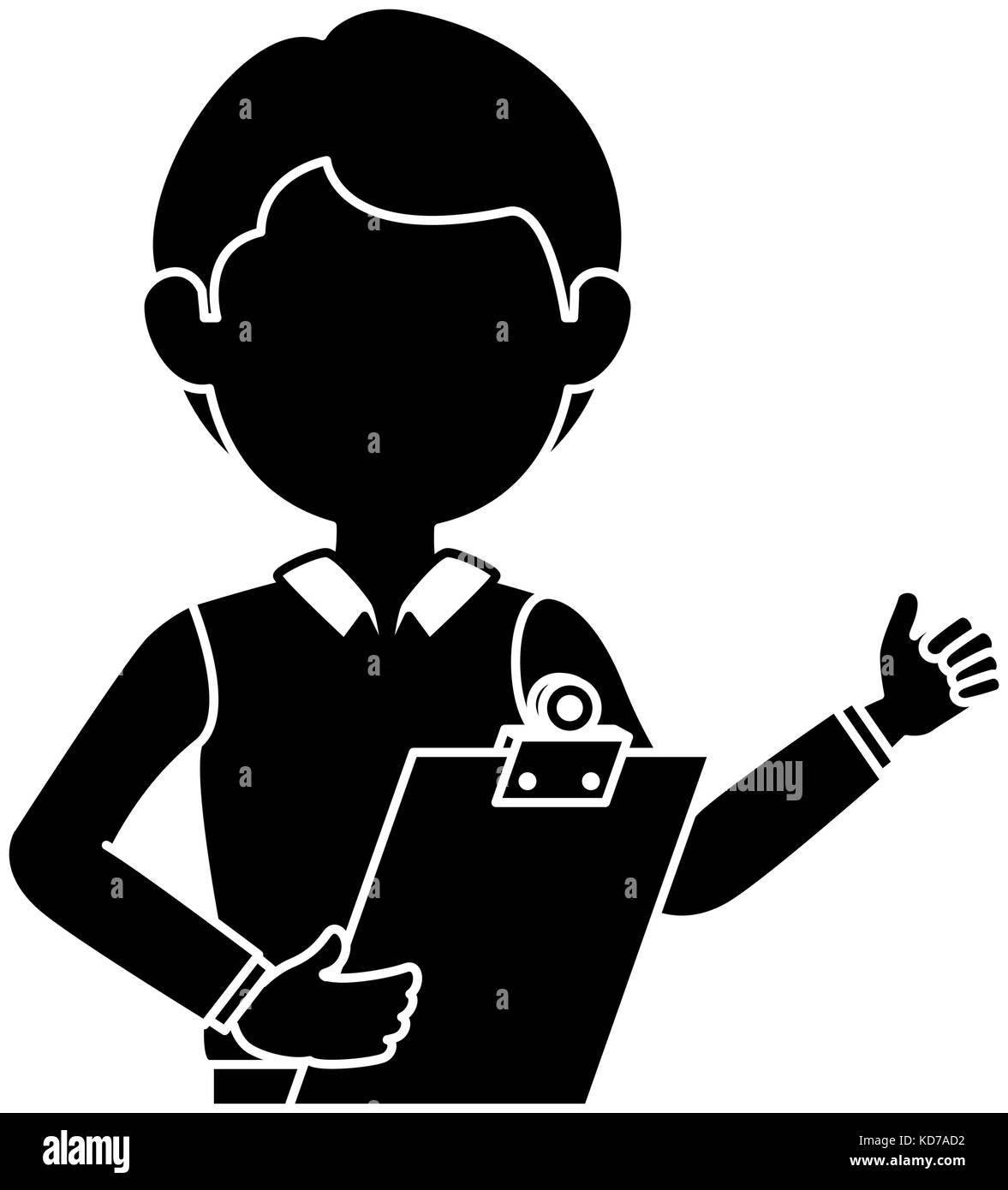 delivery worker with clipboard avatar character vector illustration ...