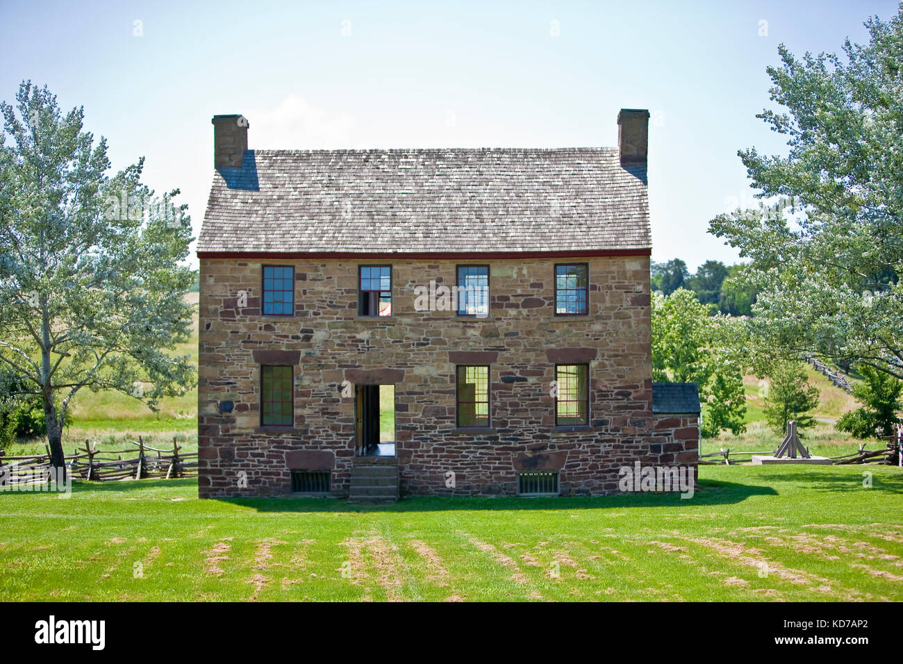 Stone house at Manassas (Bull Run) used as a hospital during the Civil