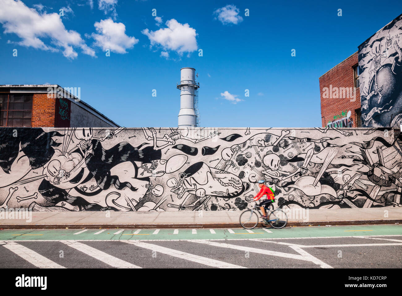 Graffiti in Kent street, Kent street, New York Stock Photo