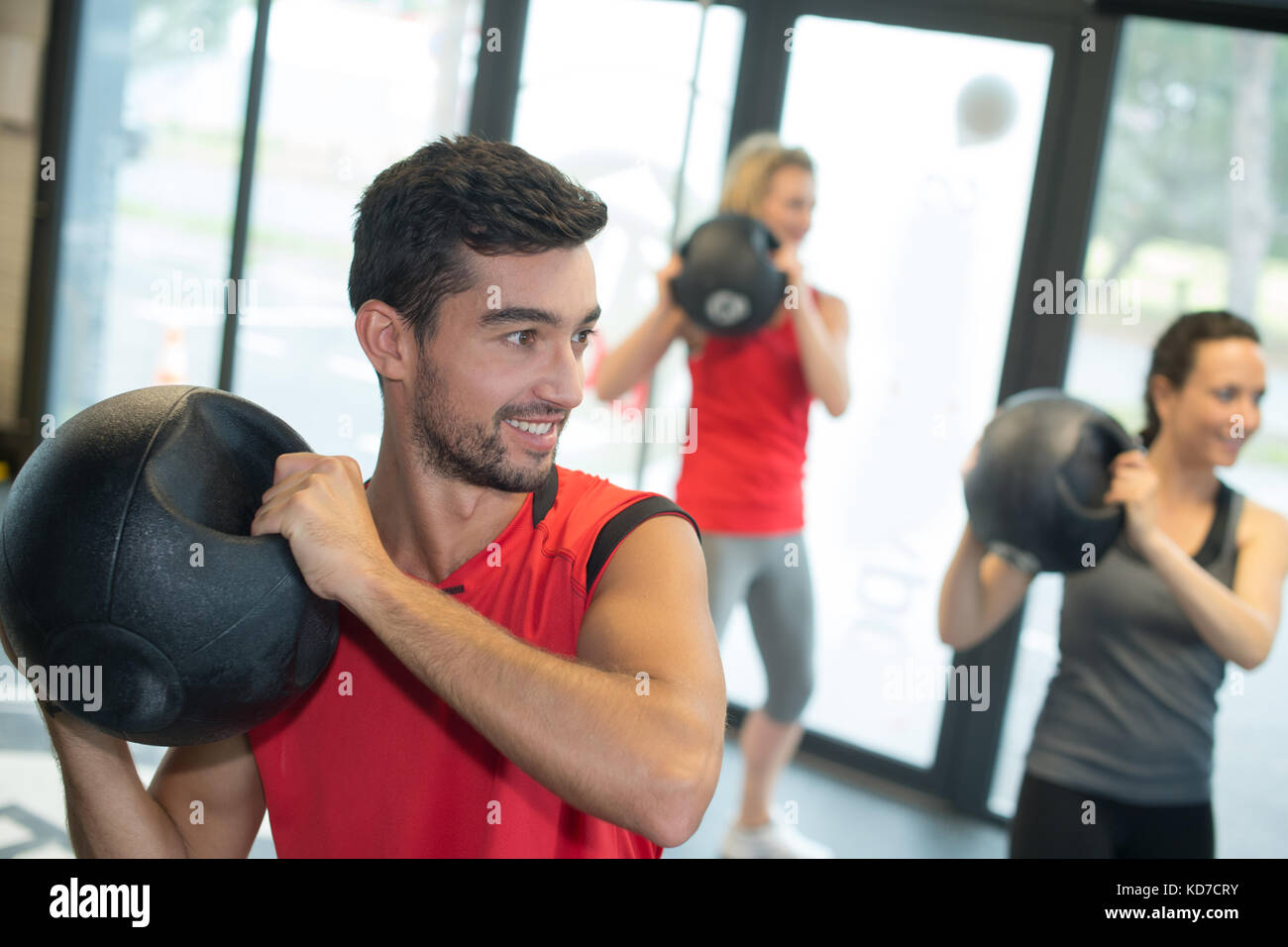 position to hold weight balls Stock Photo Alamy
