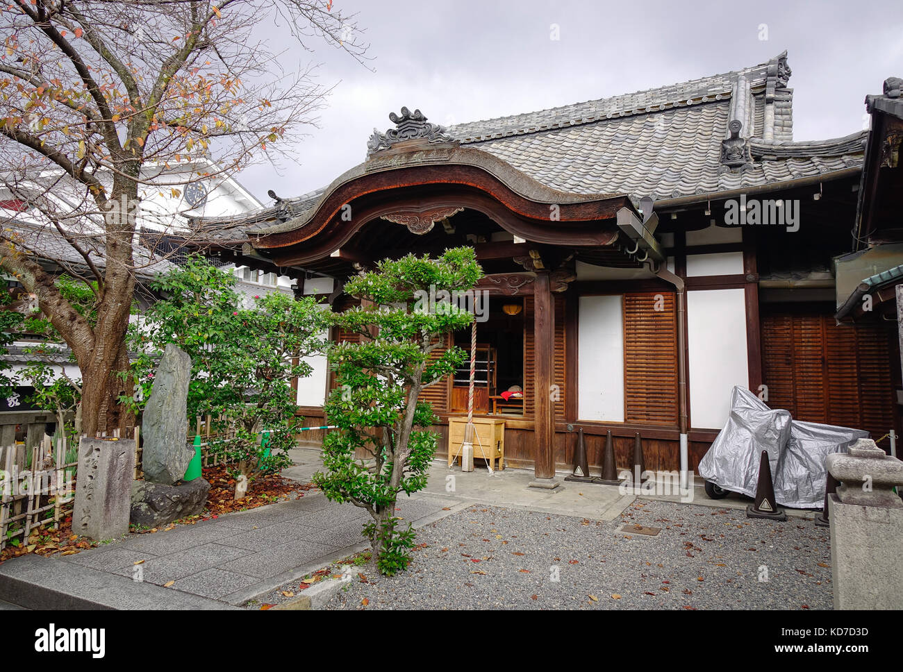 Kyoto, Japan Nov 29, 2016. Traditional ancient wooden house in Kyoto