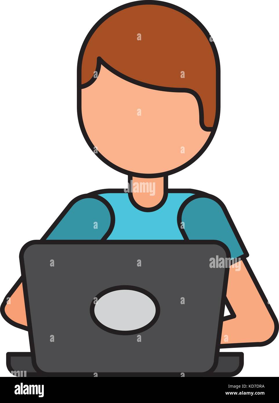 cartoon programmer laptop working writing code Stock Vector Image & Art -  Alamy