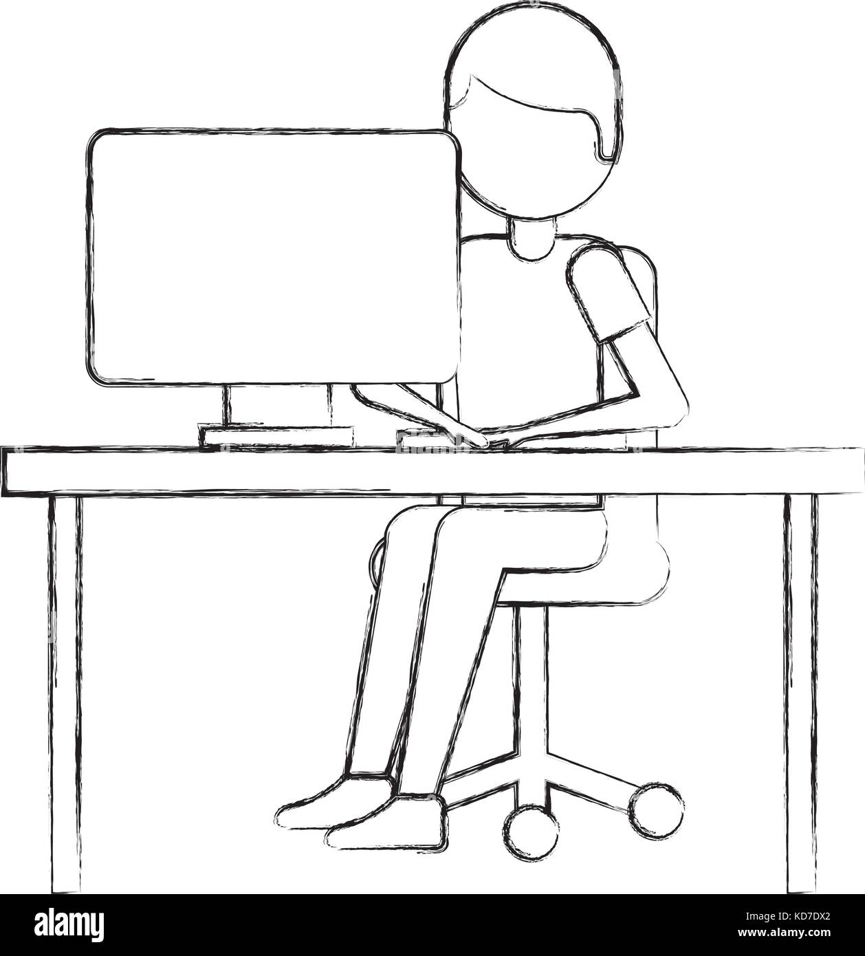 person working on computer programming or coding concept Stock Vector ...